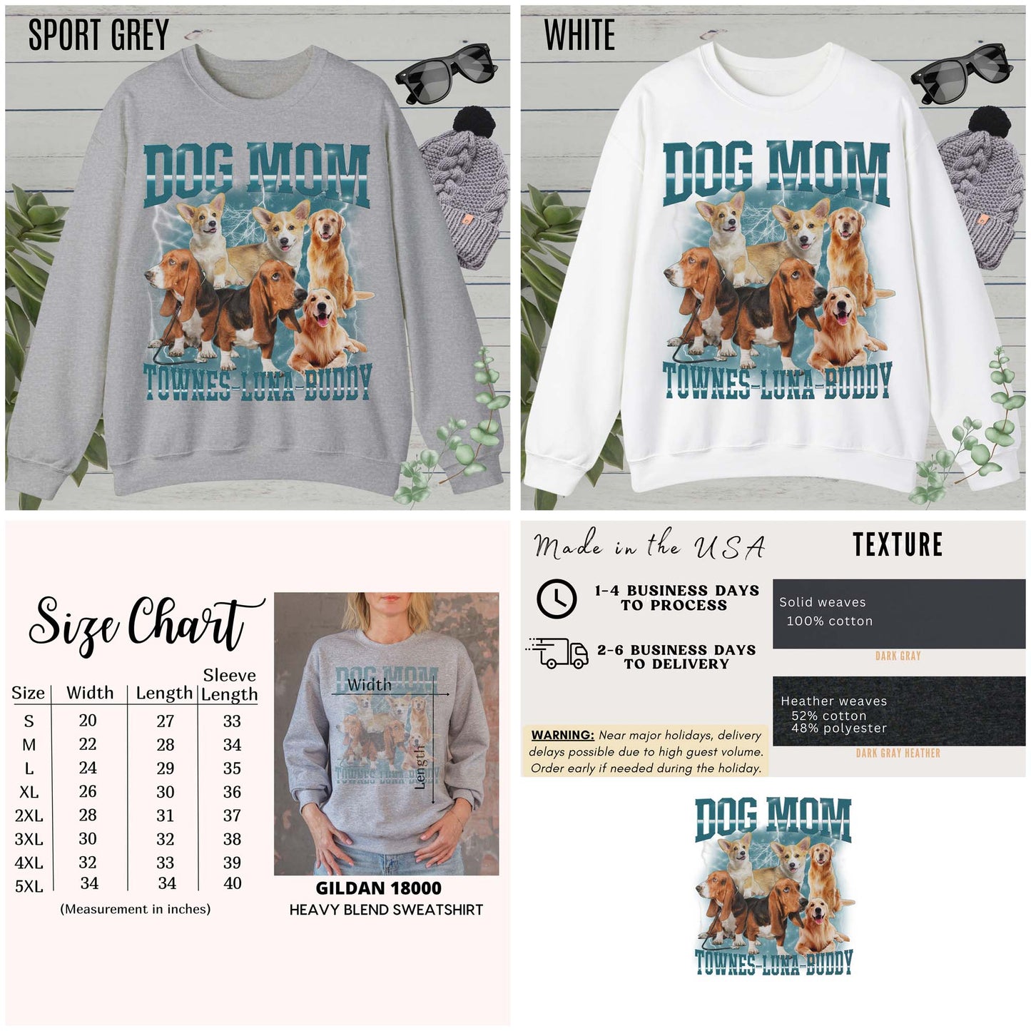 Custom Retro Dog Bootleg Sweatshirt, Dog Mom Sweatshirt, Dog Bootleg Retro 90's Sweatshirt, Custom Pet Photo, Custom Pet Portrait, S1434