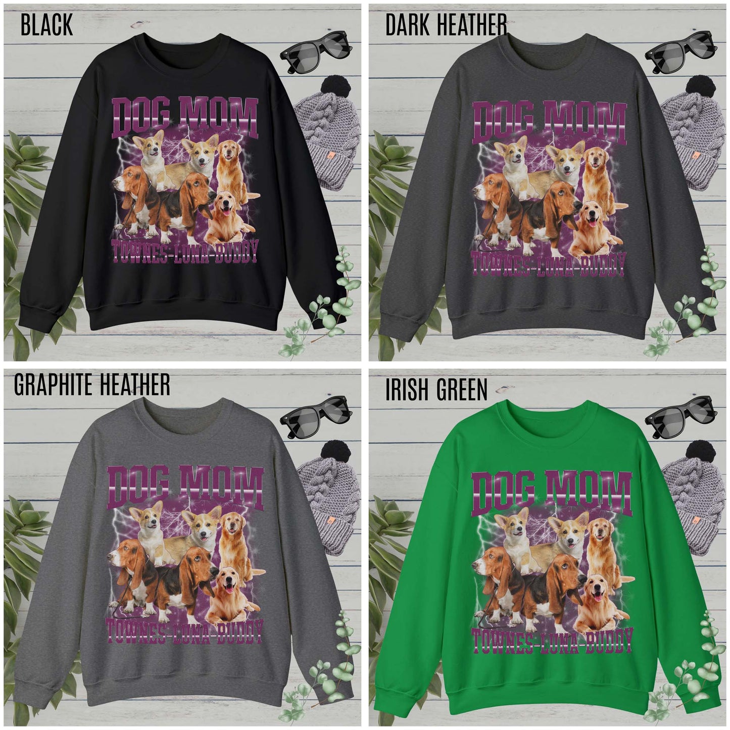 Custom Retro Dog Bootleg Sweatshirt, Dog Mom Sweatshirt, Dog Bootleg Retro 90's Sweatshirt, Custom Pet Photo, Custom Pet Portrait, S1435