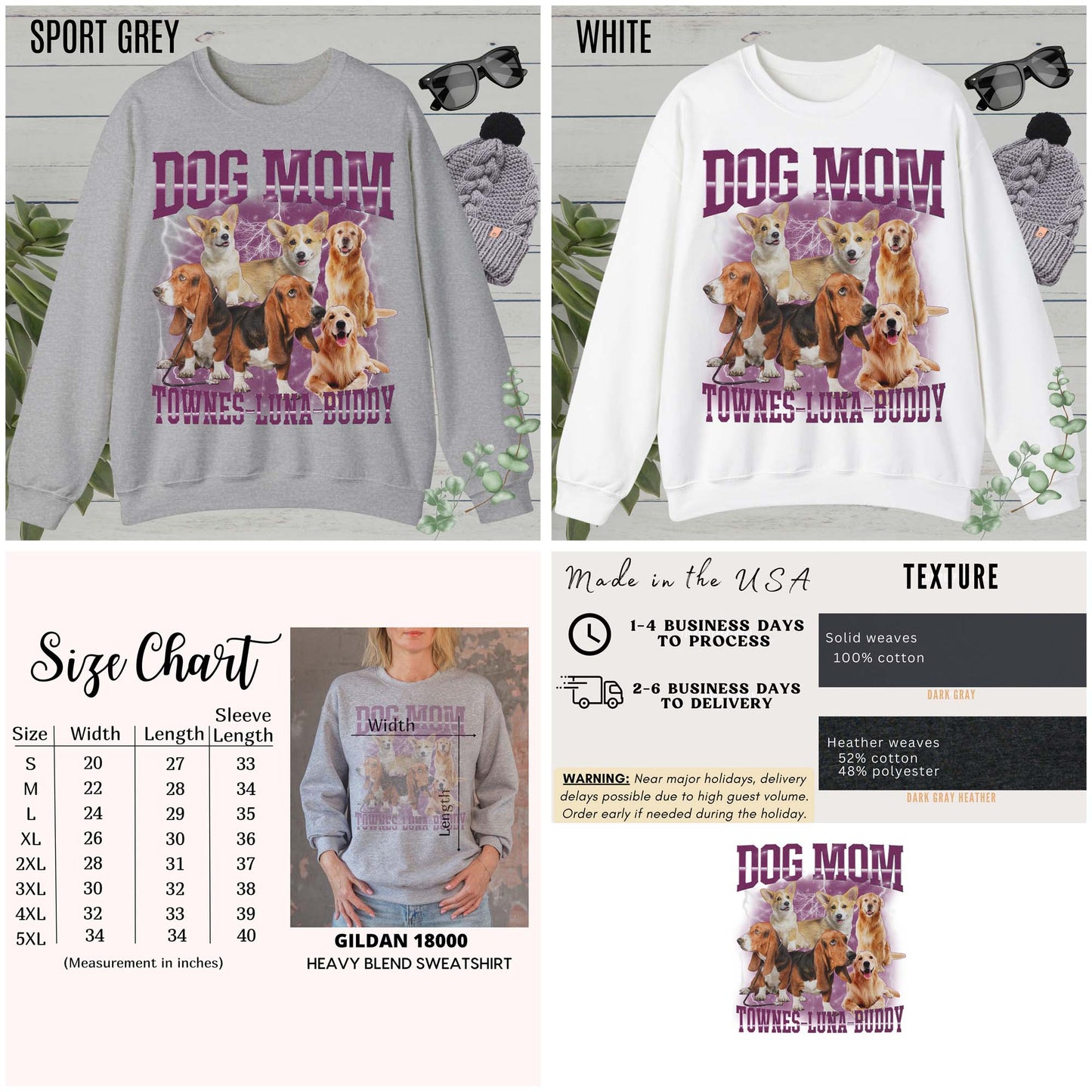 Custom Retro Dog Bootleg Sweatshirt, Dog Mom Sweatshirt, Dog Bootleg Retro 90's Sweatshirt, Custom Pet Photo, Custom Pet Portrait, S1435