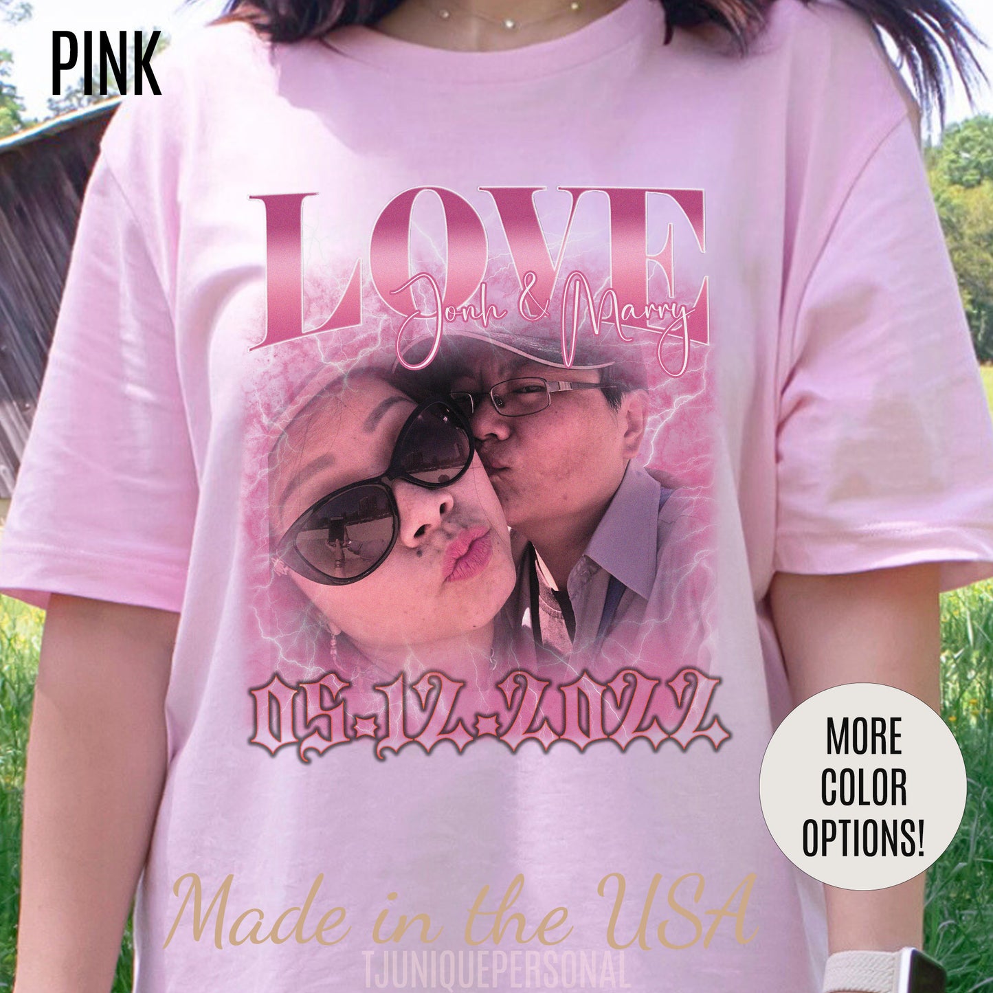 Custom 90s Vintage Bootleg Tee for couple, Custom shirt for couple, Custom bootleg tee photo shirt for lover, couple shirt for lover, T1330