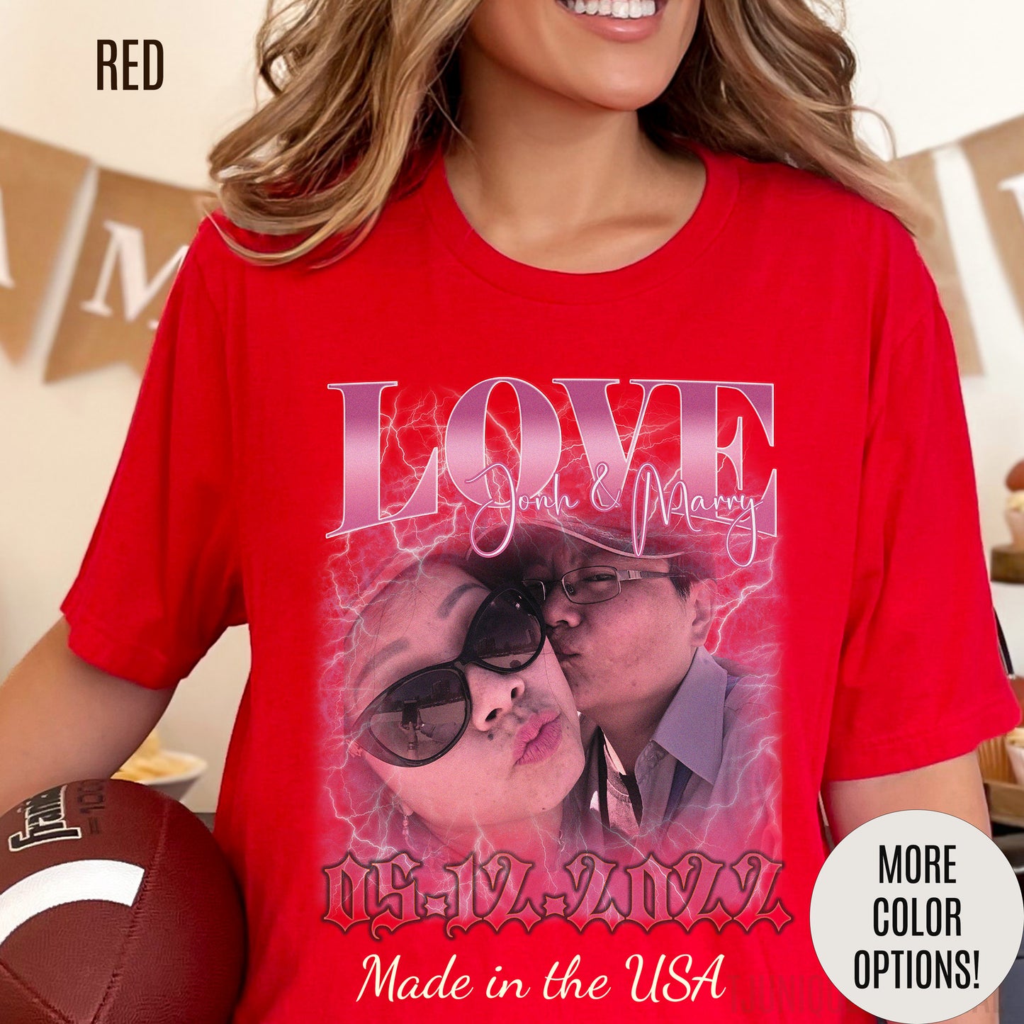Custom 90s Vintage Bootleg Tee for couple, Custom shirt for couple, Custom bootleg tee photo shirt for lover, couple shirt for lover, T1330