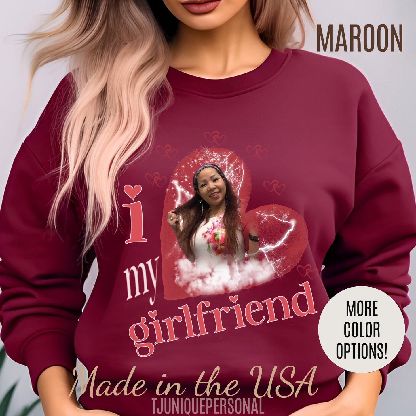 I Love My Girlfriend Sweatshirt Custom Picture, I Love My Girlfriend Custom Photo Sweatshirt, I Love My Girlfriend Sweatshirt Custom, SW1342