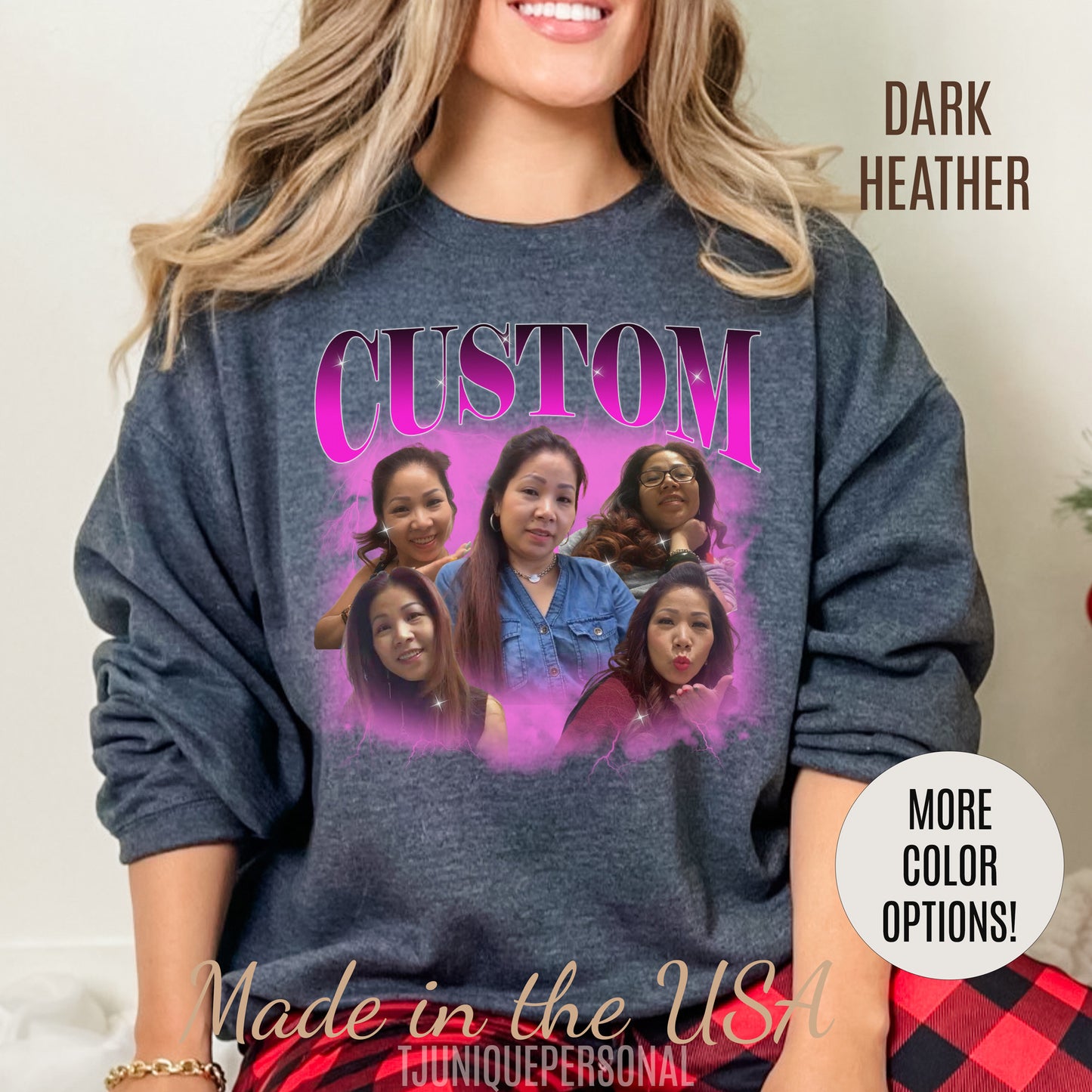 Custom Your Own Bootleg Tee, Retro Custom Bootleg Rap Tee, Custom Photo Sweatshirt, Insert Your Design Vintage Graphic 90s Sweatshirt, S1377