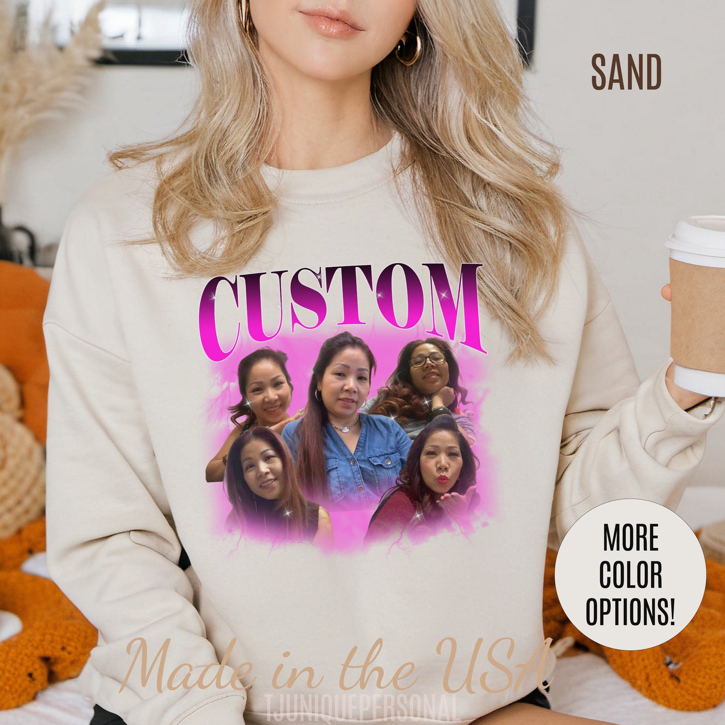 Custom Your Own Bootleg Tee, Retro Custom Bootleg Rap Tee, Custom Photo Sweatshirt, Insert Your Design Vintage Graphic 90s Sweatshirt, S1377