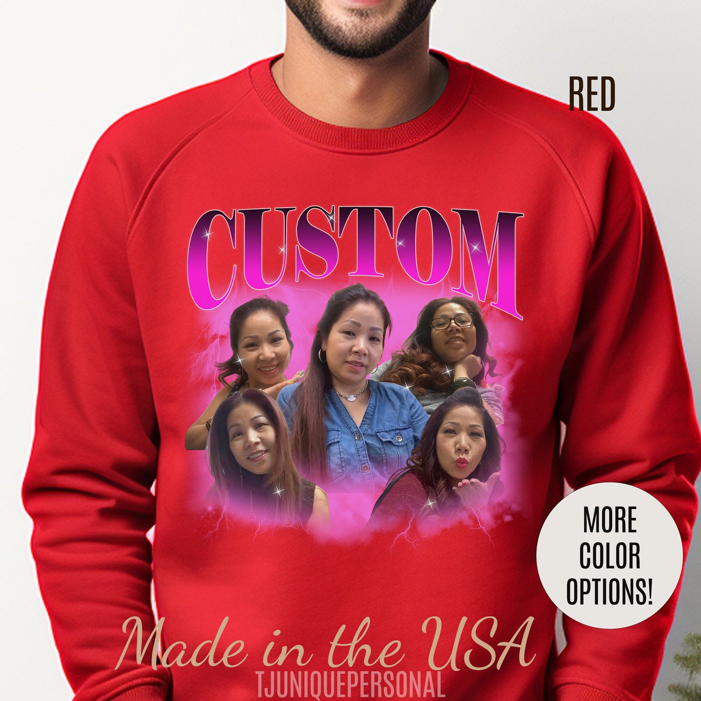 Custom Your Own Bootleg Tee, Retro Custom Bootleg Rap Tee, Custom Photo Sweatshirt, Insert Your Design Vintage Graphic 90s Sweatshirt, S1377