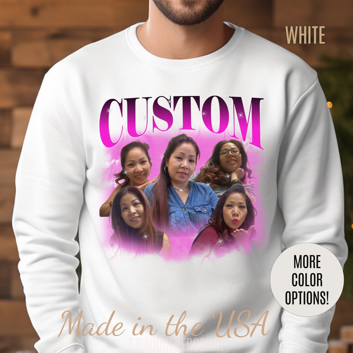Custom Your Own Bootleg Tee, Retro Custom Bootleg Rap Tee, Custom Photo Sweatshirt, Insert Your Design Vintage Graphic 90s Sweatshirt, S1377