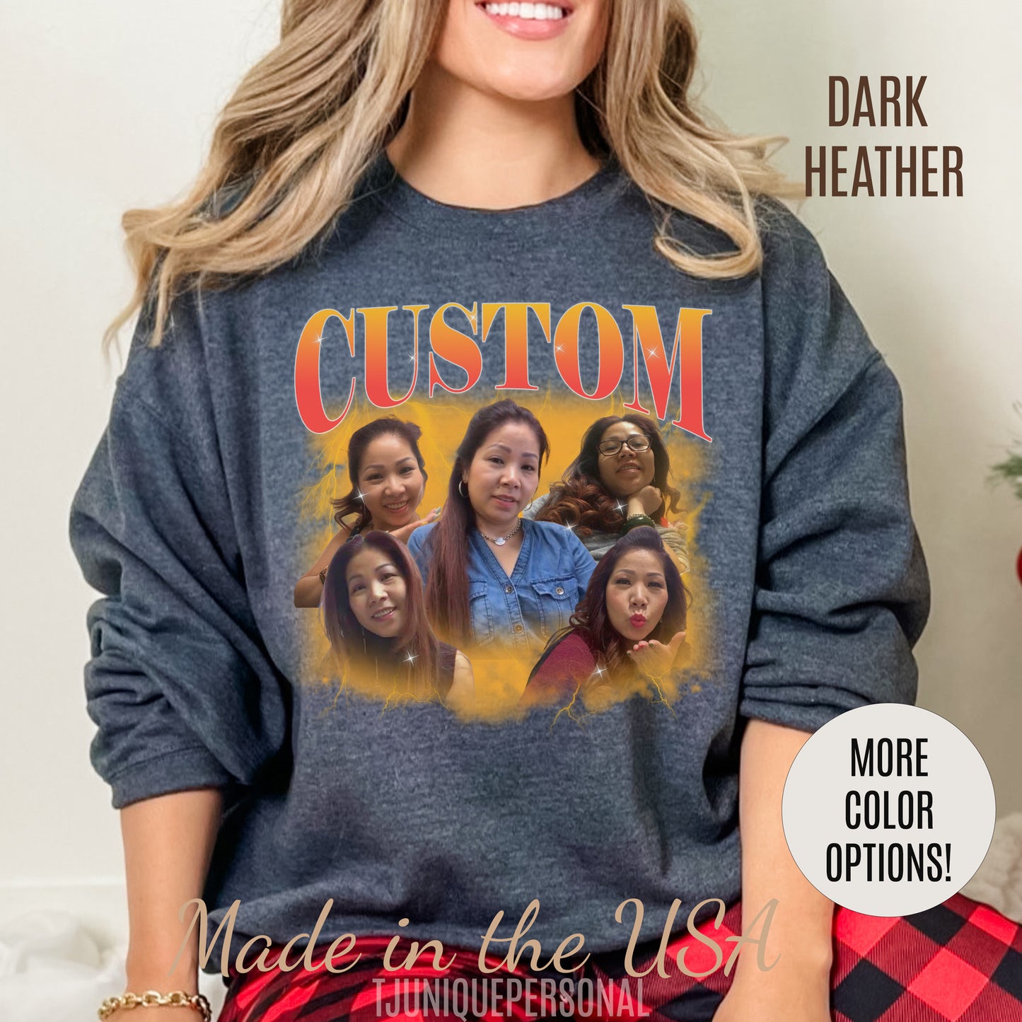 Custom Your Own Bootleg Tee, Retro Custom Bootleg Rap Tee, Custom Photo Sweatshirt, Insert Your Design Vintage Graphic 90s Sweatshirt, S1379