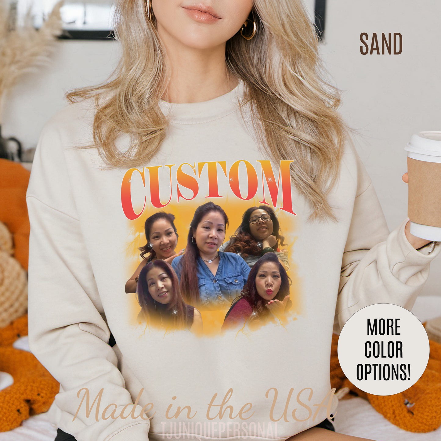 Custom Your Own Bootleg Tee, Retro Custom Bootleg Rap Tee, Custom Photo Sweatshirt, Insert Your Design Vintage Graphic 90s Sweatshirt, S1379