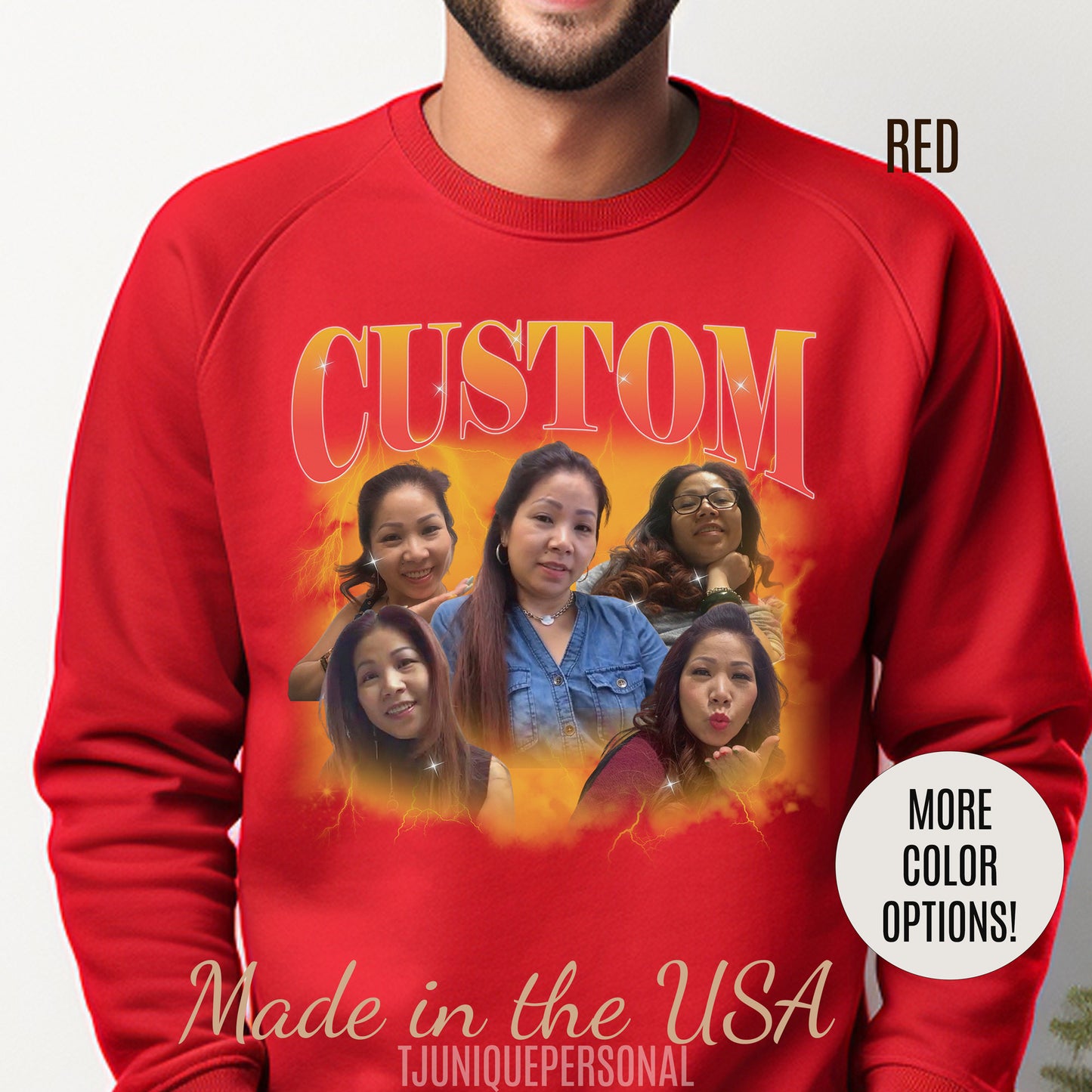 Custom Your Own Bootleg Tee, Retro Custom Bootleg Rap Tee, Custom Photo Sweatshirt, Insert Your Design Vintage Graphic 90s Sweatshirt, S1379