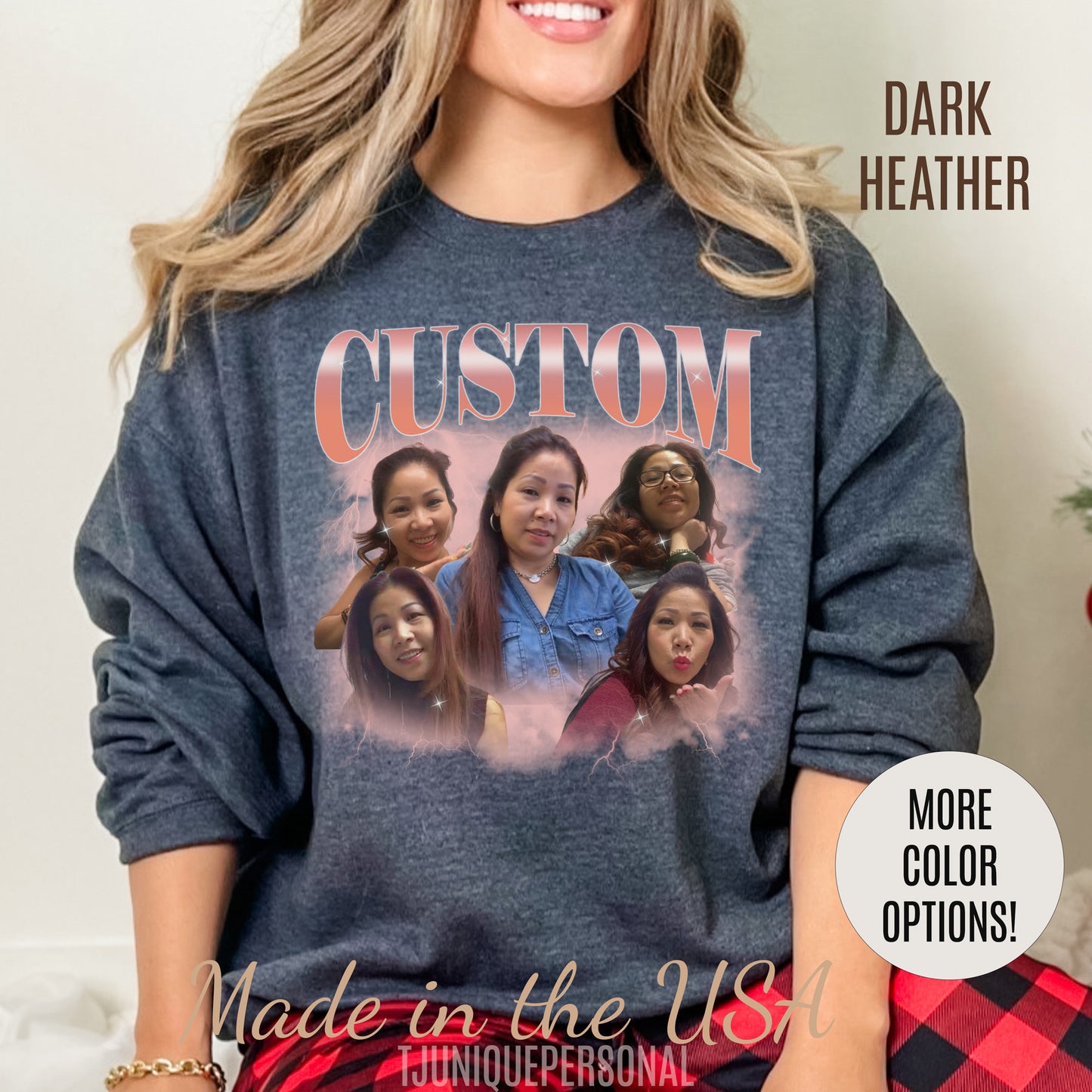 Custom Your Own Bootleg Tee, Retro Custom Bootleg Rap Tee, Custom Photo Sweatshirt, Insert Your Design Vintage Graphic 90s Sweatshirt, S1389