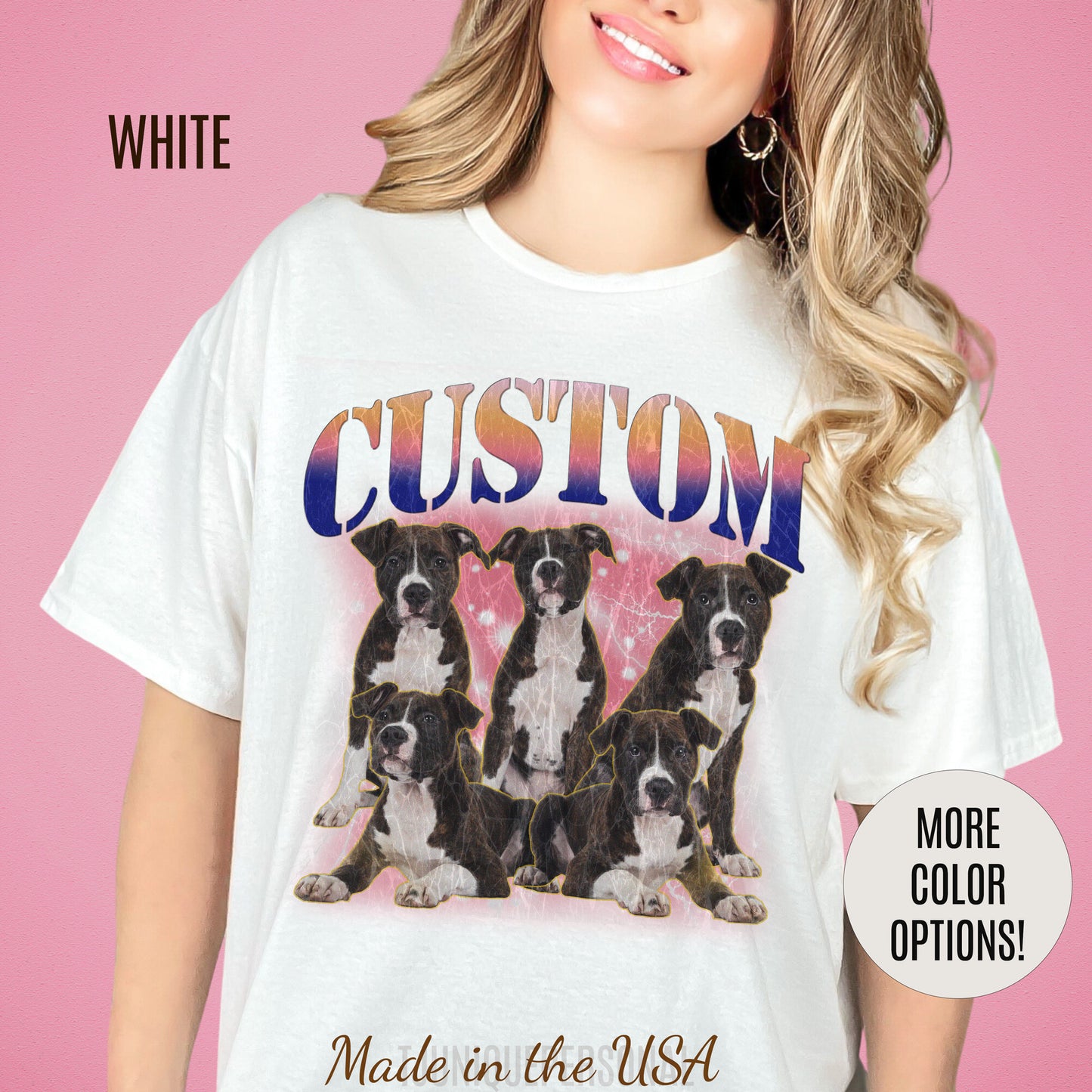 Retro Custom Your Own Bootleg Tee, Custom Cat Bootleg Tee, Custom Dog Bootleg Tee, Custom dog portrait, Vintage Graphic 90s Tshirt, T1392