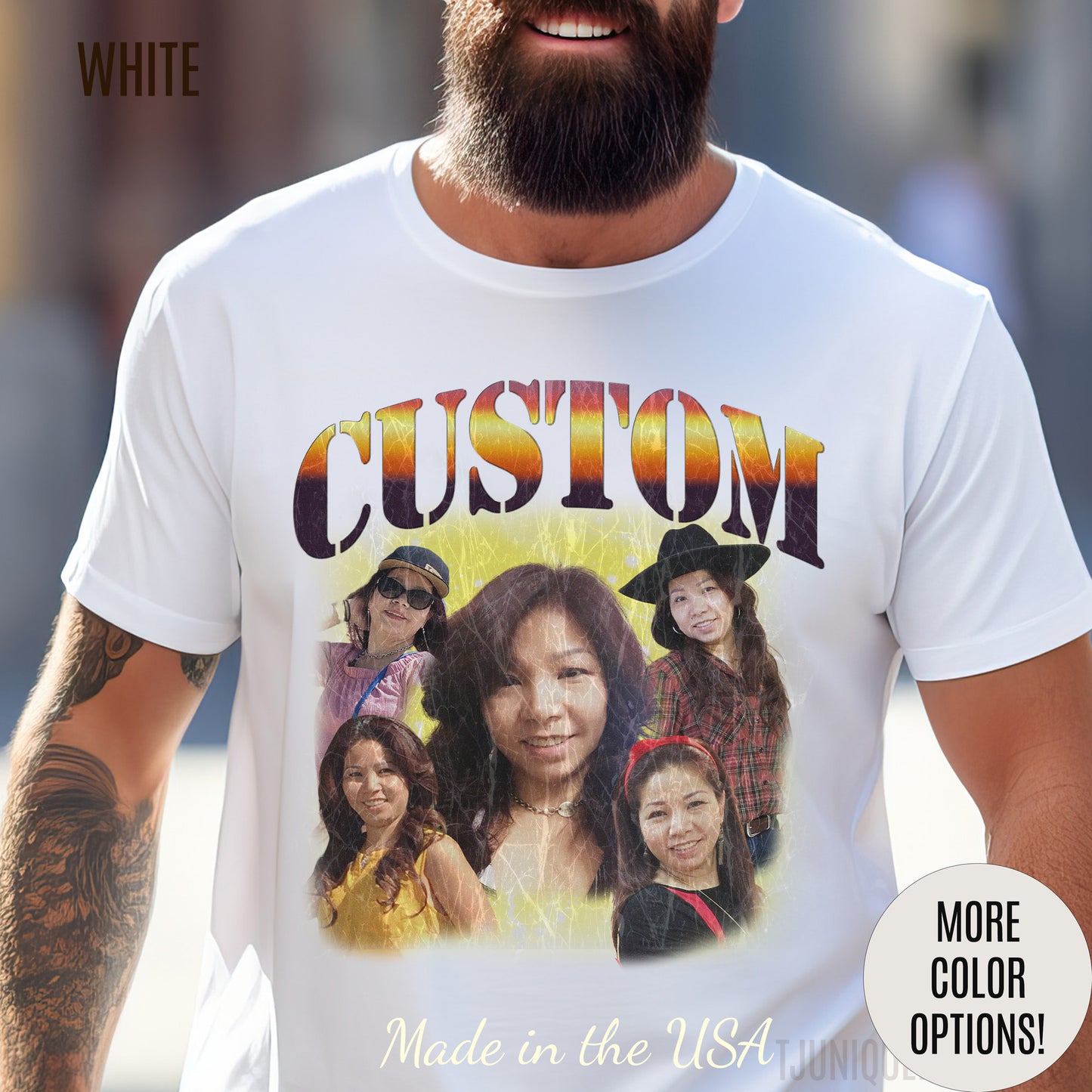 Retro Custom Bootleg Rap Tee, Custom Cat Shirt, Custom Cat Lover Gift, Custom Retro Portrait Shirt, Vintage Funny Bootleg Shirt, T1398