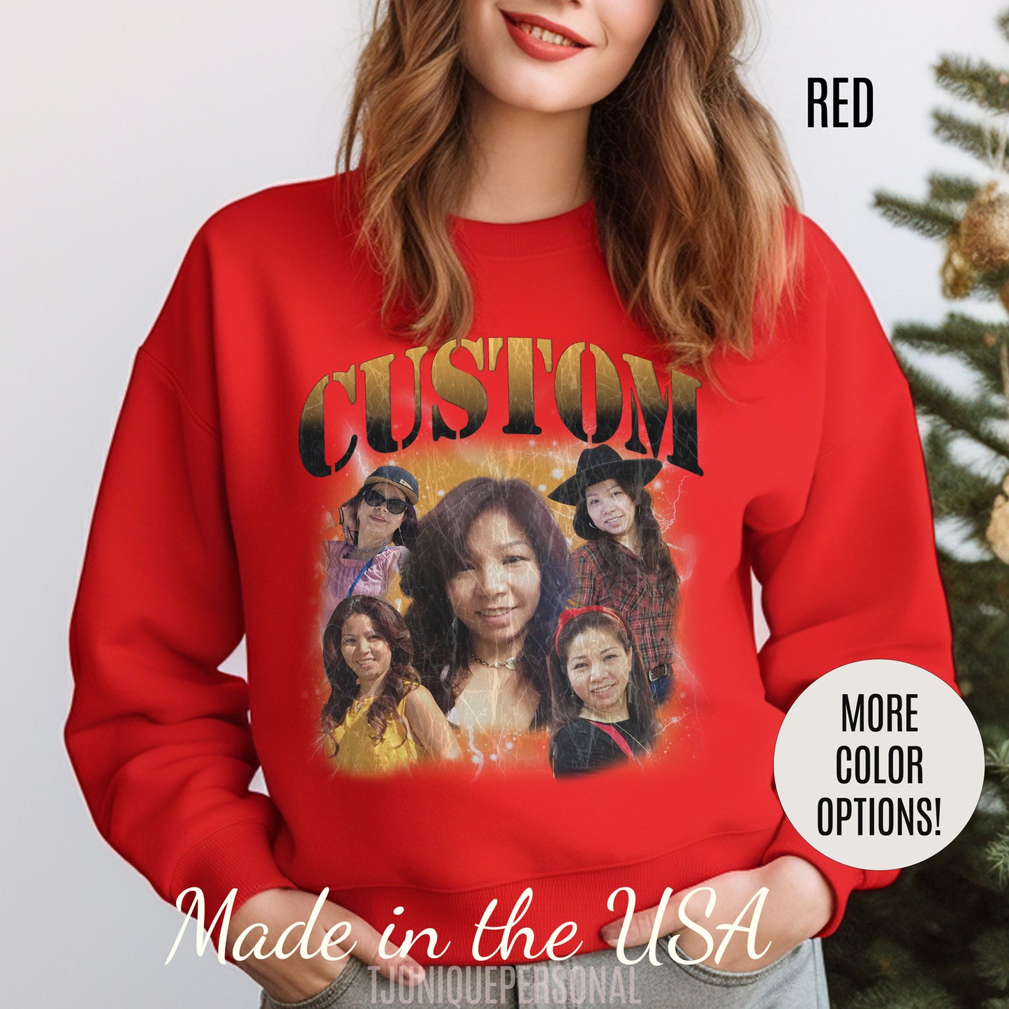 Retro Custom Bootleg Rap Sweatshirt, Custom Cat Lover Gift, Custom Retro Portrait Sweatshirt, Vintage Funny Bootleg Sweatshirt, S1400