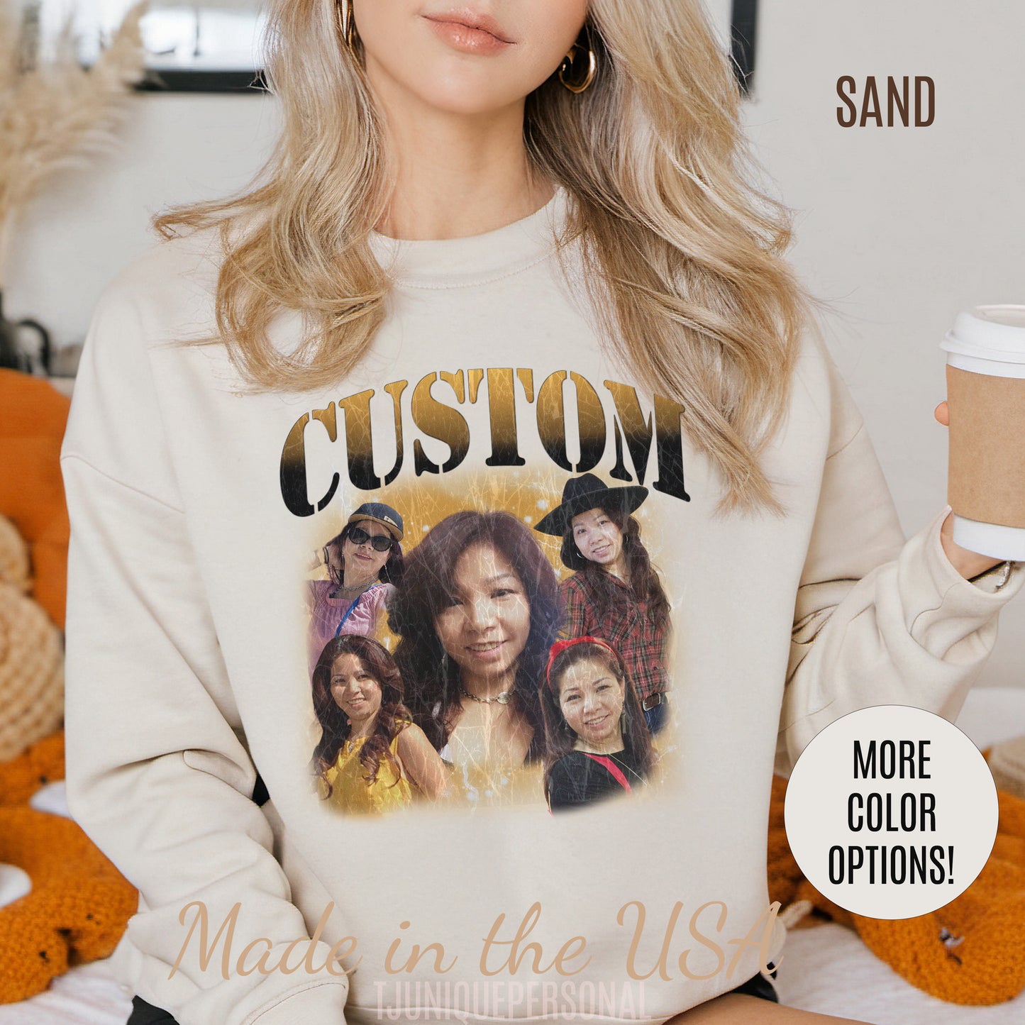 Retro Custom Bootleg Rap Sweatshirt, Custom Cat Lover Gift, Custom Retro Portrait Sweatshirt, Vintage Funny Bootleg Sweatshirt, S1400