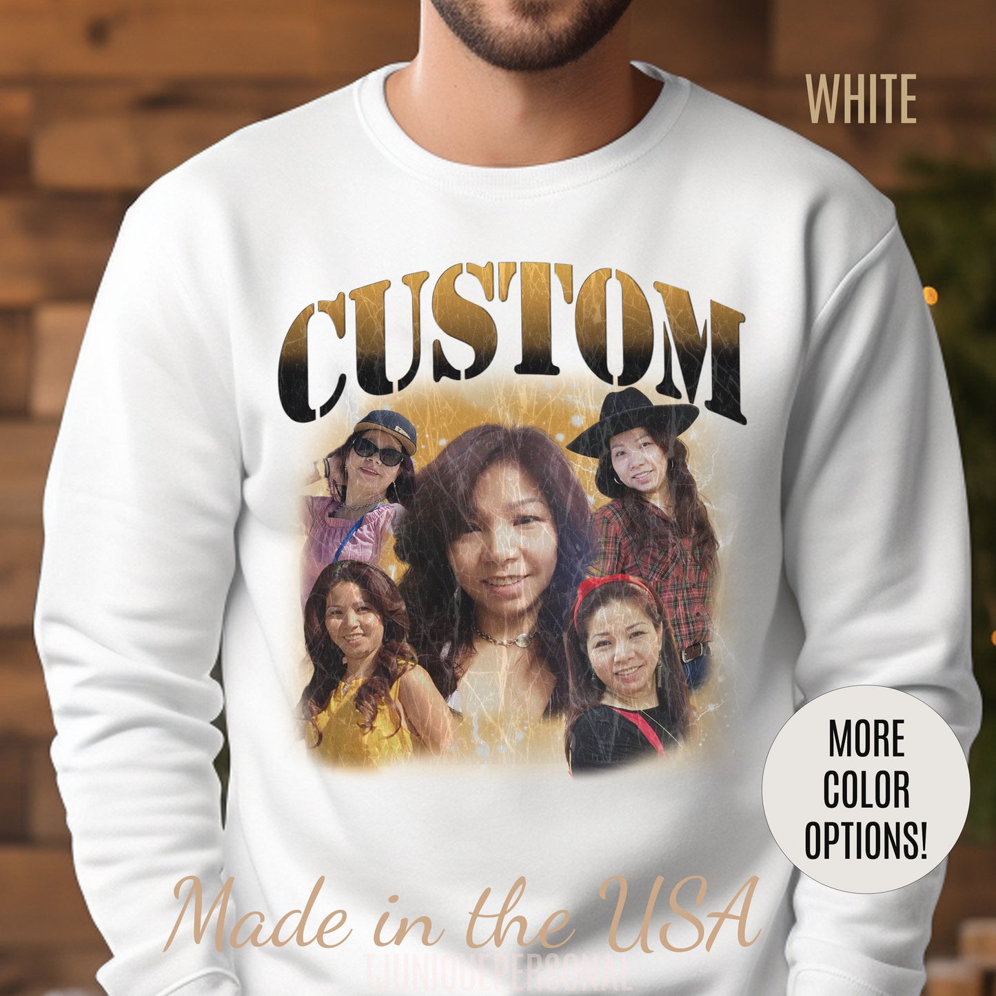 Retro Custom Bootleg Rap Sweatshirt, Custom Cat Lover Gift, Custom Retro Portrait Sweatshirt, Vintage Funny Bootleg Sweatshirt, S1400