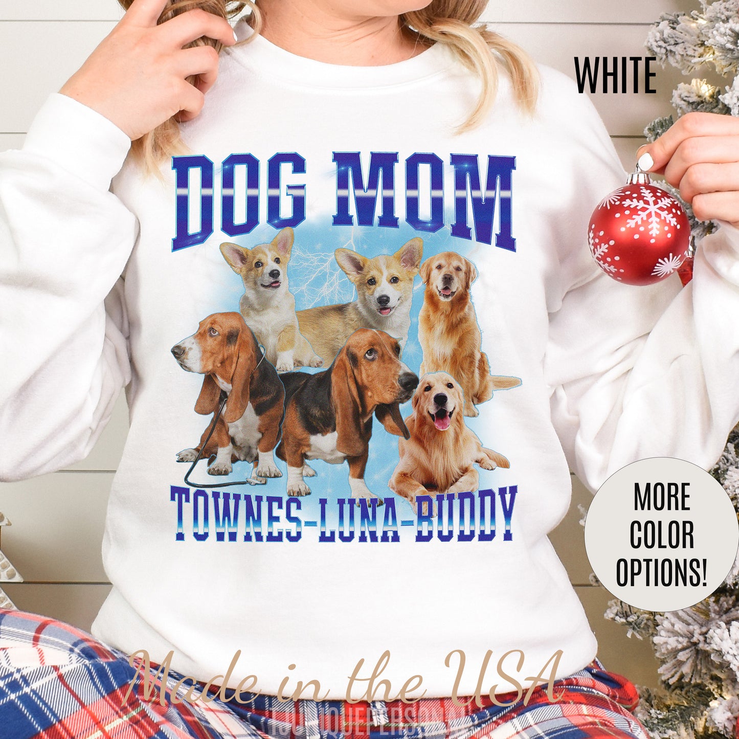 Custom Retro Dog Bootleg Sweatshirt, Dog Mom Sweatshirt, Dog Bootleg Retro 90's Sweatshirt, Custom Pet Photo, Custom Pet Portrait, S1428