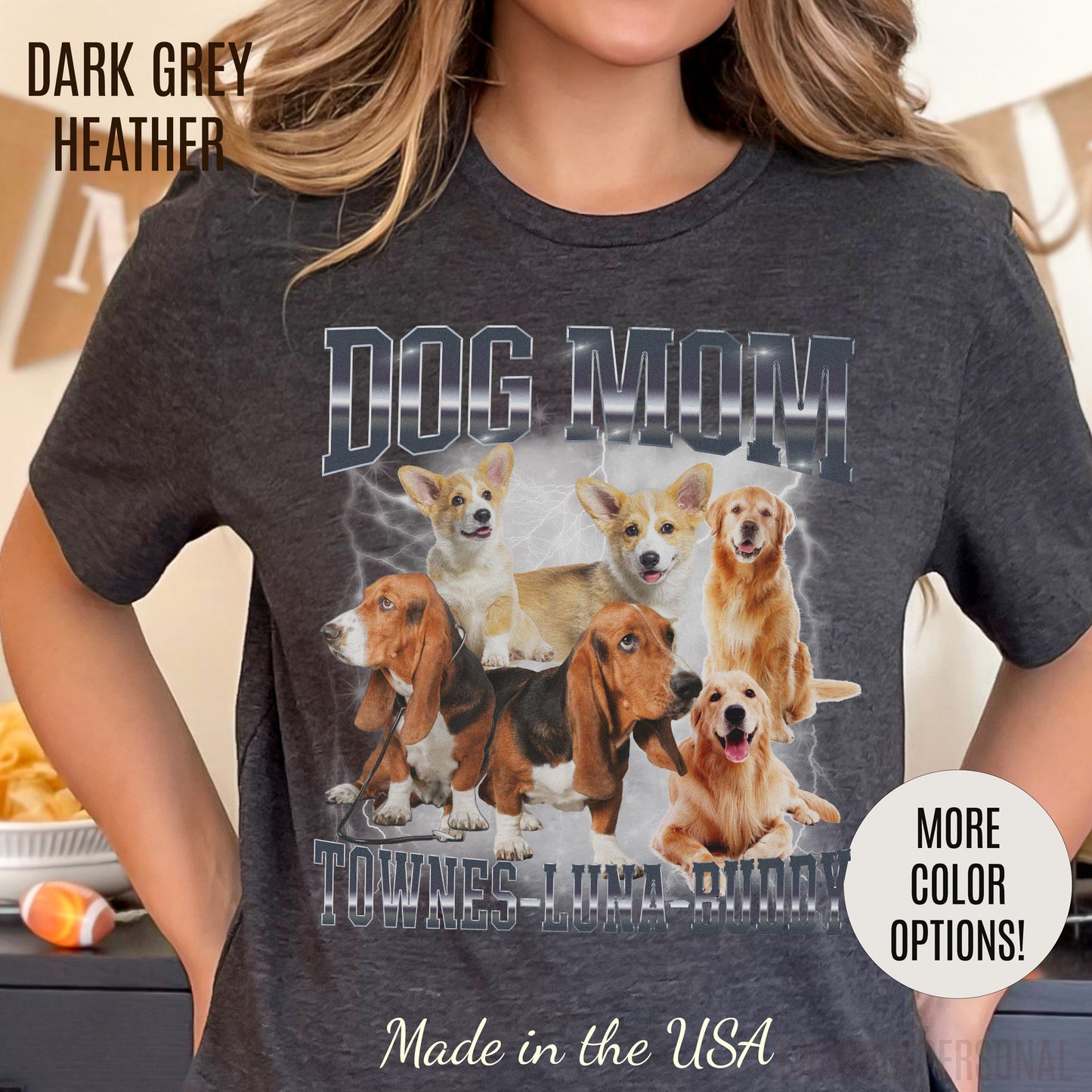 Custom Retro Dog Bootleg Shirt, Dog Mom Shirt, Dog Bootleg Retro 90's Tee, Custom Pet Photo, Custom Pet Portrait, Pet Lovers Gift, T1429
