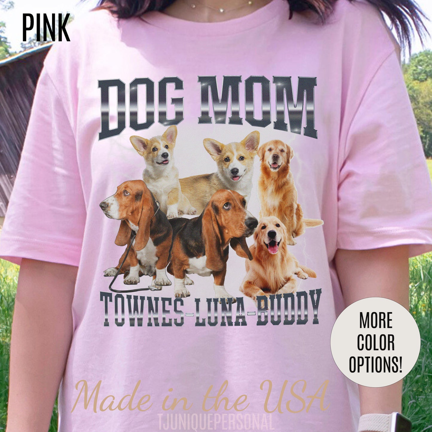 Custom Retro Dog Bootleg Shirt, Dog Mom Shirt, Dog Bootleg Retro 90's Tee, Custom Pet Photo, Custom Pet Portrait, Pet Lovers Gift, T1429