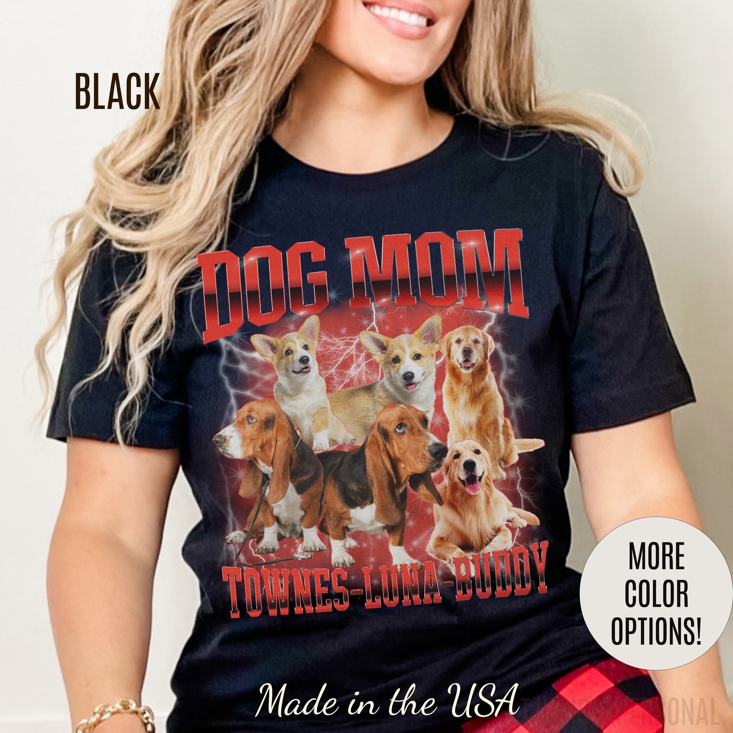 Custom Retro Dog Bootleg Shirt, Dog Mom Shirt, Dog Bootleg Retro 90's Tee, Custom Pet Photo, Custom Pet Portrait, Pet Lovers Gift, T1430