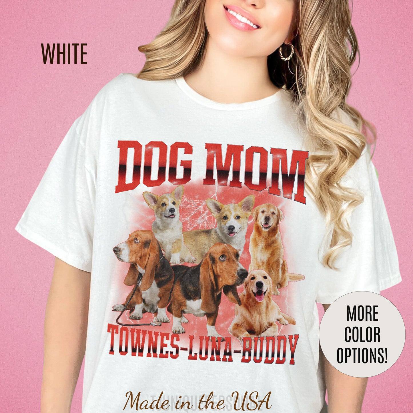 Custom Retro Dog Bootleg Shirt, Dog Mom Shirt, Dog Bootleg Retro 90's Tee, Custom Pet Photo, Custom Pet Portrait, Pet Lovers Gift, T1430