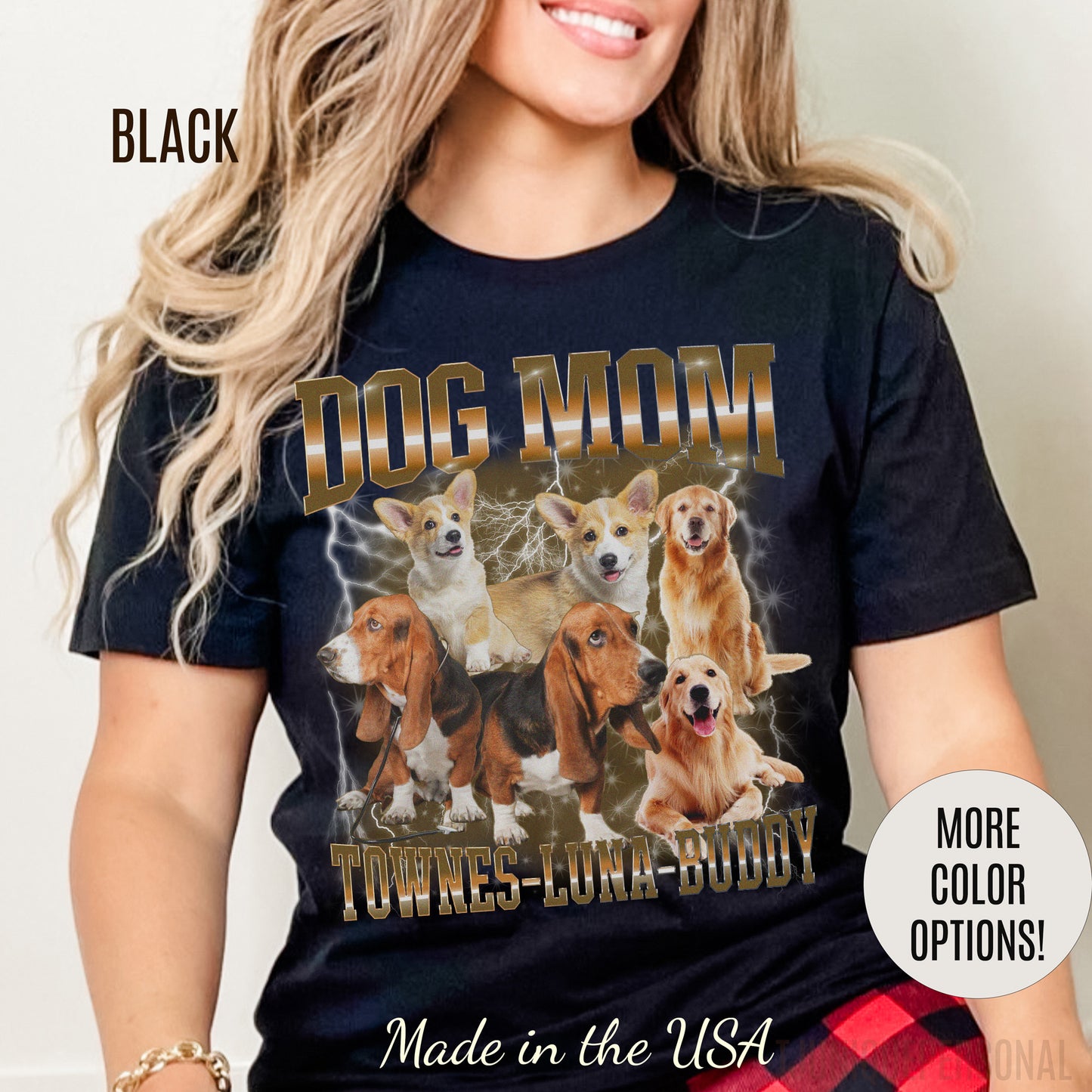 Custom Retro Dog Bootleg Shirt, Dog Mom Shirt, Dog Bootleg Retro 90's Tee, Custom Pet Photo, Custom Pet Portrait, Pet Lovers Gift, T1432