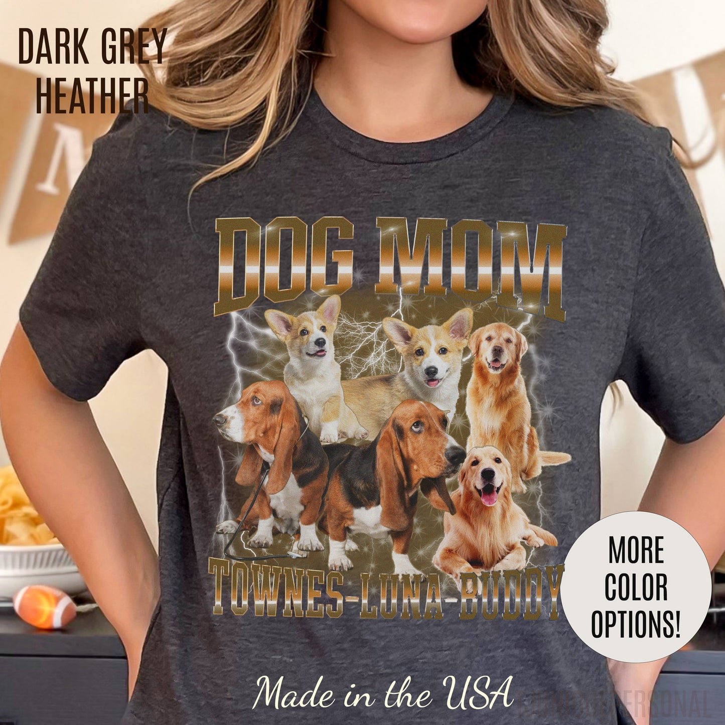 Custom Retro Dog Bootleg Shirt, Dog Mom Shirt, Dog Bootleg Retro 90's Tee, Custom Pet Photo, Custom Pet Portrait, Pet Lovers Gift, T1432
