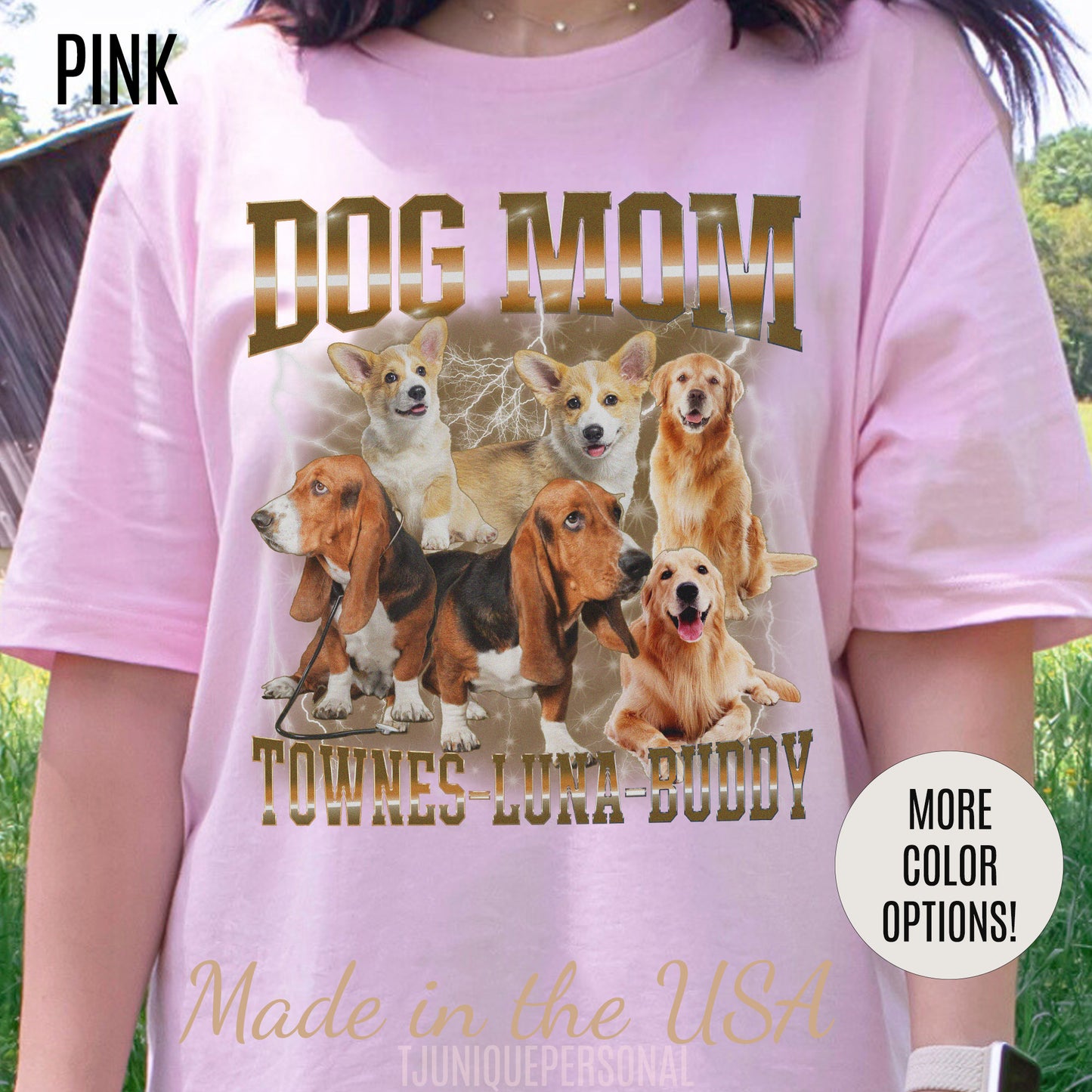 Custom Retro Dog Bootleg Shirt, Dog Mom Shirt, Dog Bootleg Retro 90's Tee, Custom Pet Photo, Custom Pet Portrait, Pet Lovers Gift, T1432