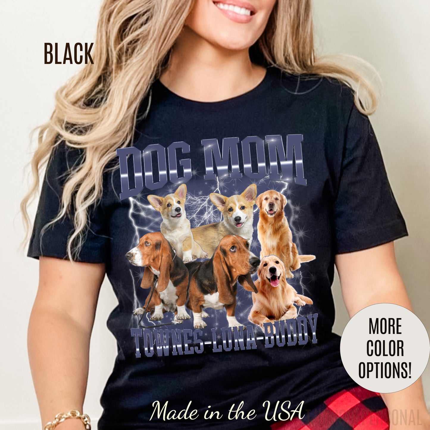 Custom Retro Dog Bootleg Shirt, Dog Mom Shirt, Dog Bootleg Retro 90's Tee, Custom Pet Photo, Custom Pet Portrait, Pet Lovers Gift, T1433