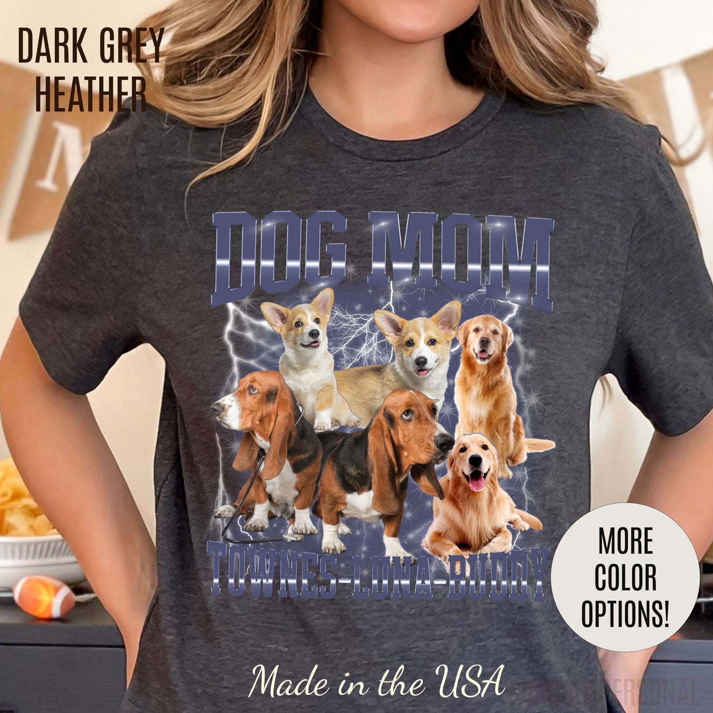 Custom Retro Dog Bootleg Shirt, Dog Mom Shirt, Dog Bootleg Retro 90's Tee, Custom Pet Photo, Custom Pet Portrait, Pet Lovers Gift, T1433