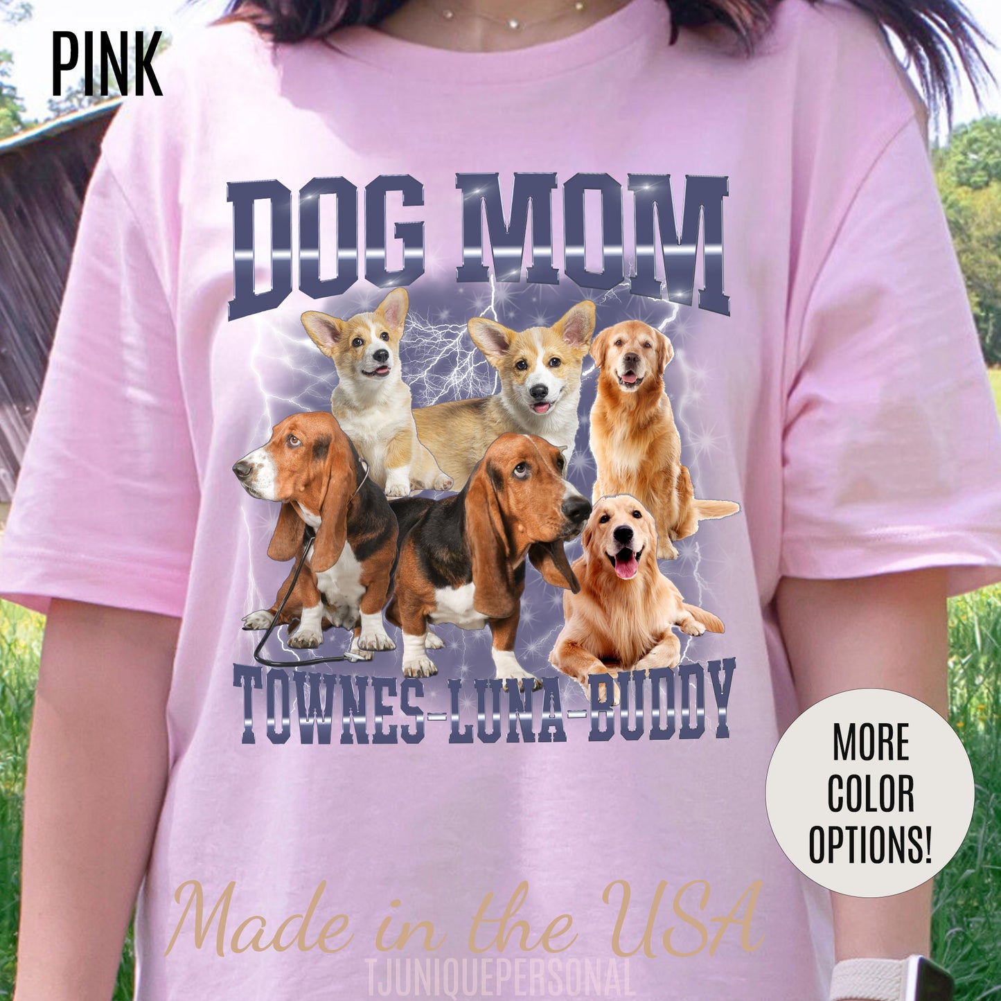 Custom Retro Dog Bootleg Shirt, Dog Mom Shirt, Dog Bootleg Retro 90's Tee, Custom Pet Photo, Custom Pet Portrait, Pet Lovers Gift, T1433