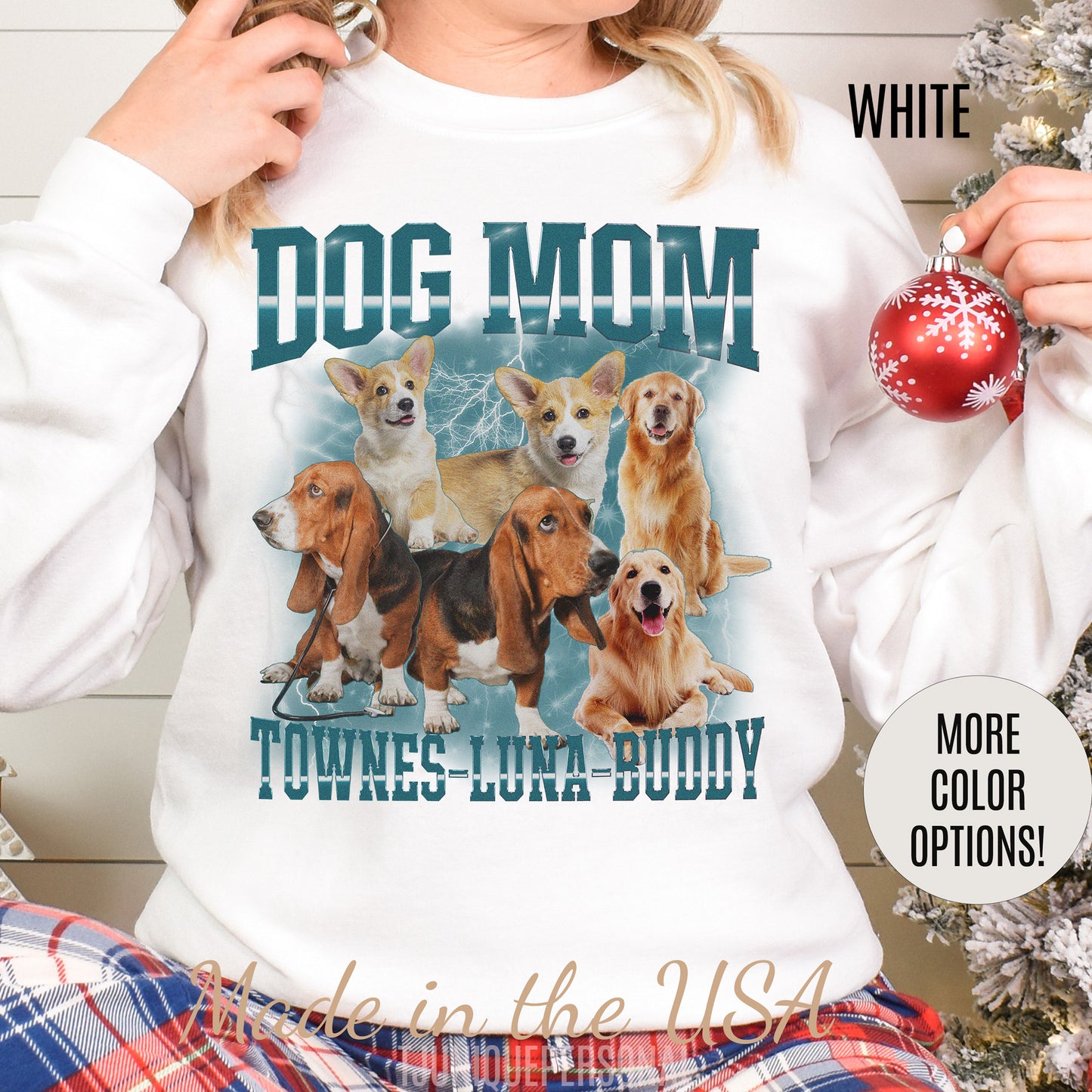 Custom Retro Dog Bootleg Sweatshirt, Dog Mom Sweatshirt, Dog Bootleg Retro 90's Sweatshirt, Custom Pet Photo, Custom Pet Portrait, S1434