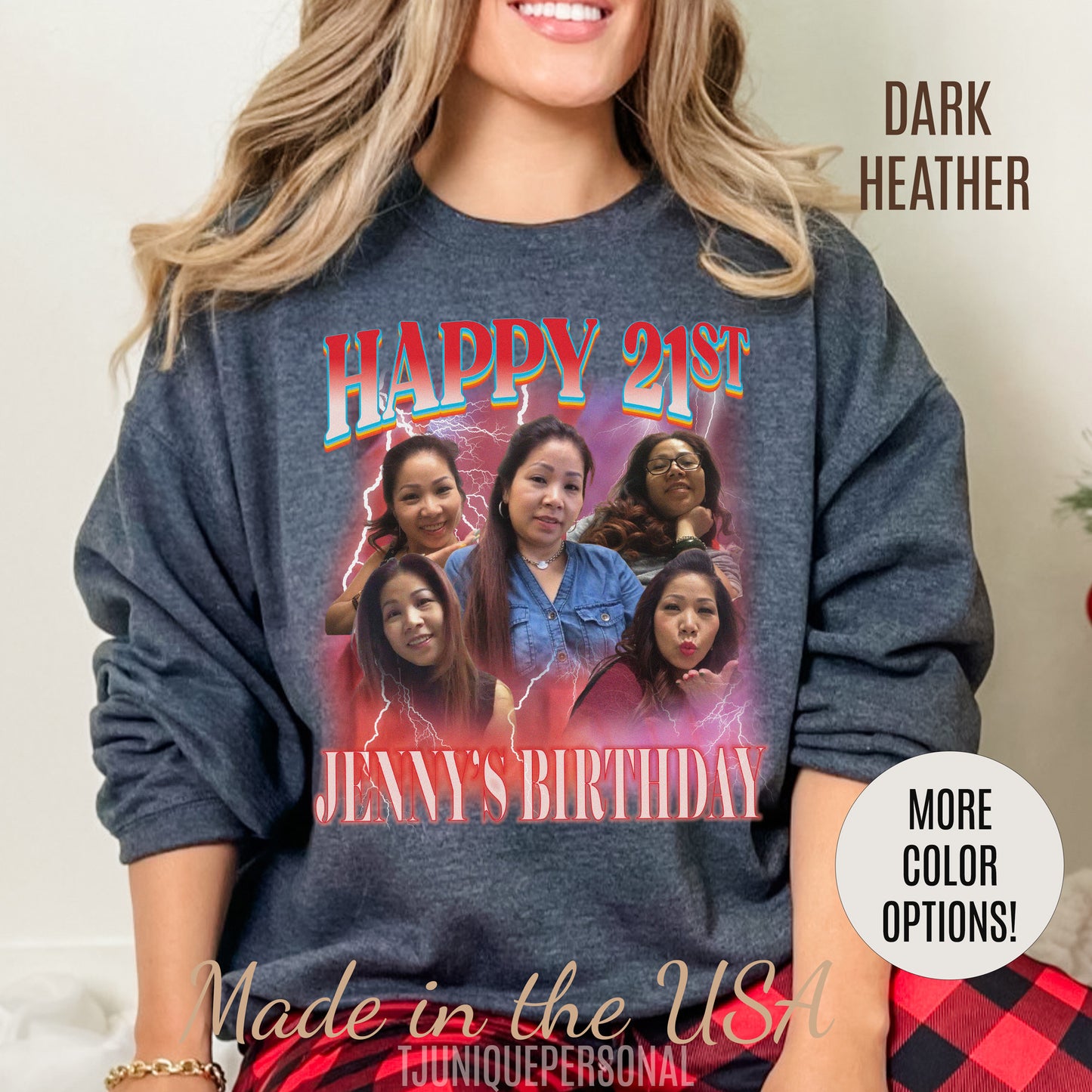 Custom 21st birthday sweatshirt, Custom Bootleg Rap sweatshirt, 21st birthday gifts, Vintage Graphic Sweatshirt, 18th birthday gift, S1447