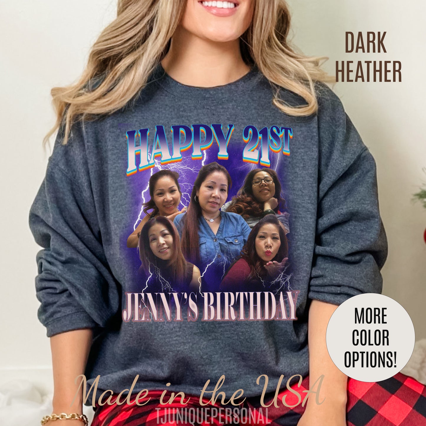 Custom 21st birthday sweatshirt, Custom Bootleg Rap sweatshirt, 21st birthday gifts, Vintage Graphic Sweatshirt, 18th birthday gift, S1448