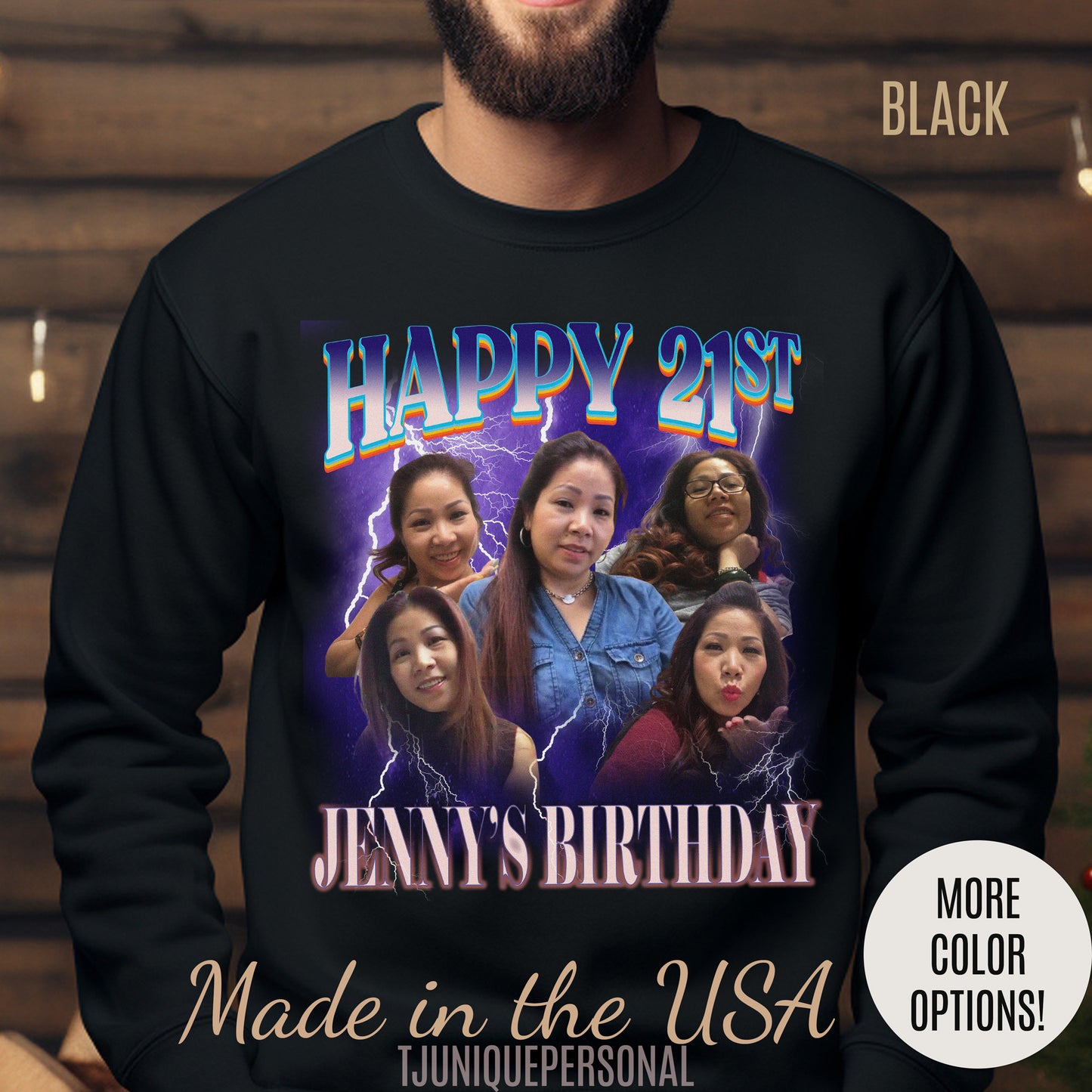 Custom 21st birthday sweatshirt, Custom Bootleg Rap sweatshirt, 21st birthday gifts, Vintage Graphic Sweatshirt, 18th birthday gift, S1448