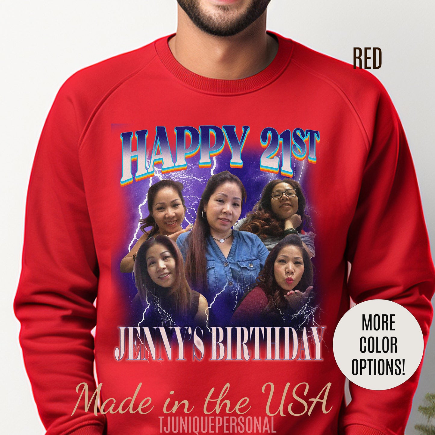 Custom 21st birthday sweatshirt, Custom Bootleg Rap sweatshirt, 21st birthday gifts, Vintage Graphic Sweatshirt, 18th birthday gift, S1448