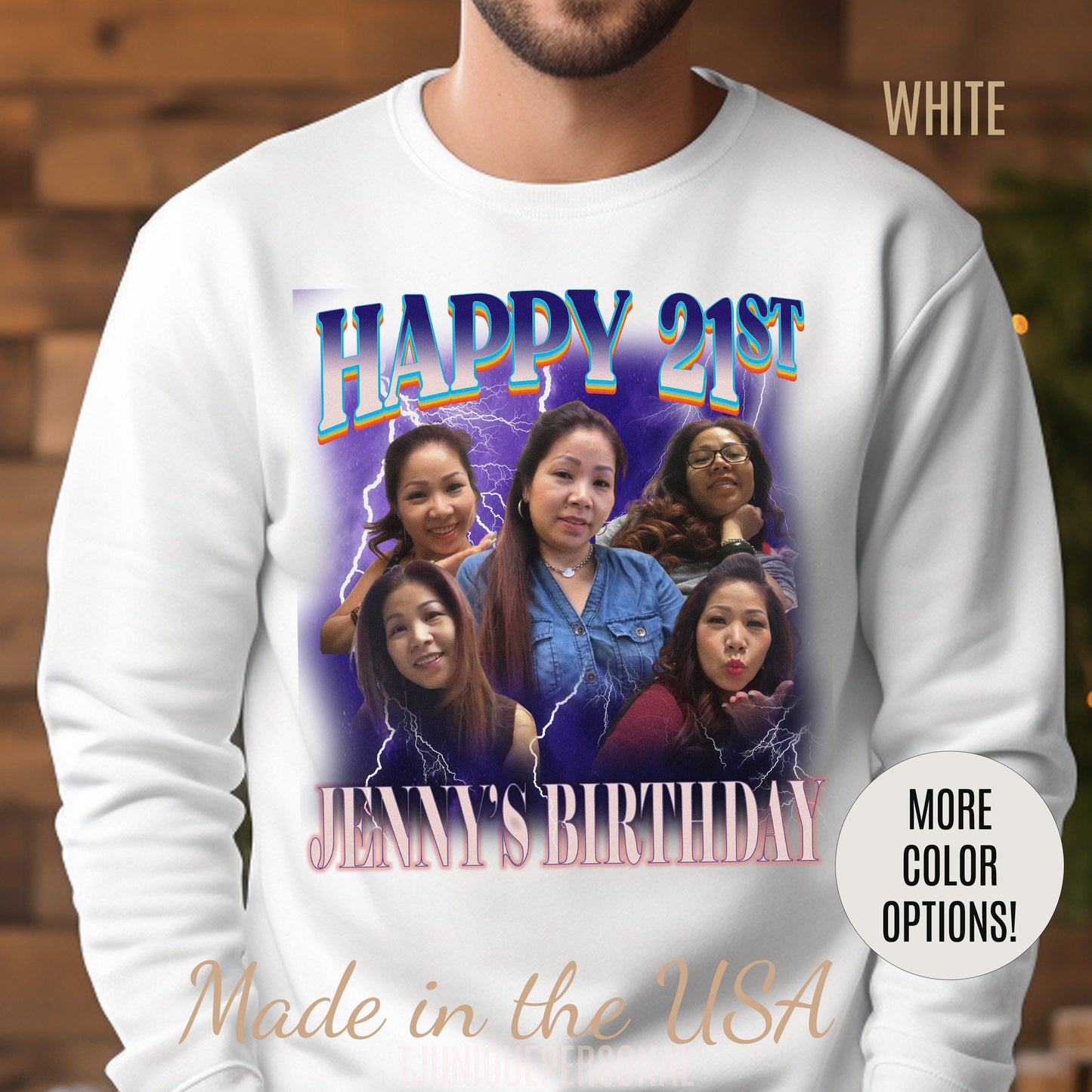 Custom 21st birthday sweatshirt, Custom Bootleg Rap sweatshirt, 21st birthday gifts, Vintage Graphic Sweatshirt, 18th birthday gift, S1448