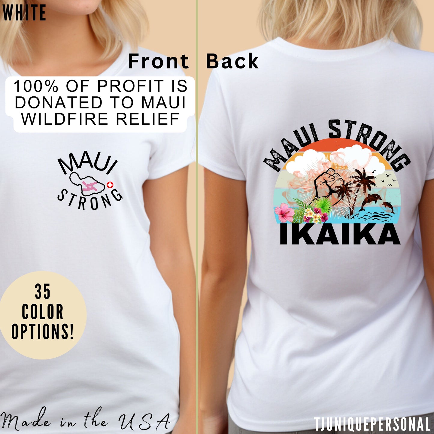 Maui Strong Shirt, All Profits will be Donated, Support for Hawaii Fire Victims, Maui Wildfire Relief, Hawaii Fires, Lahaina Fires, T615