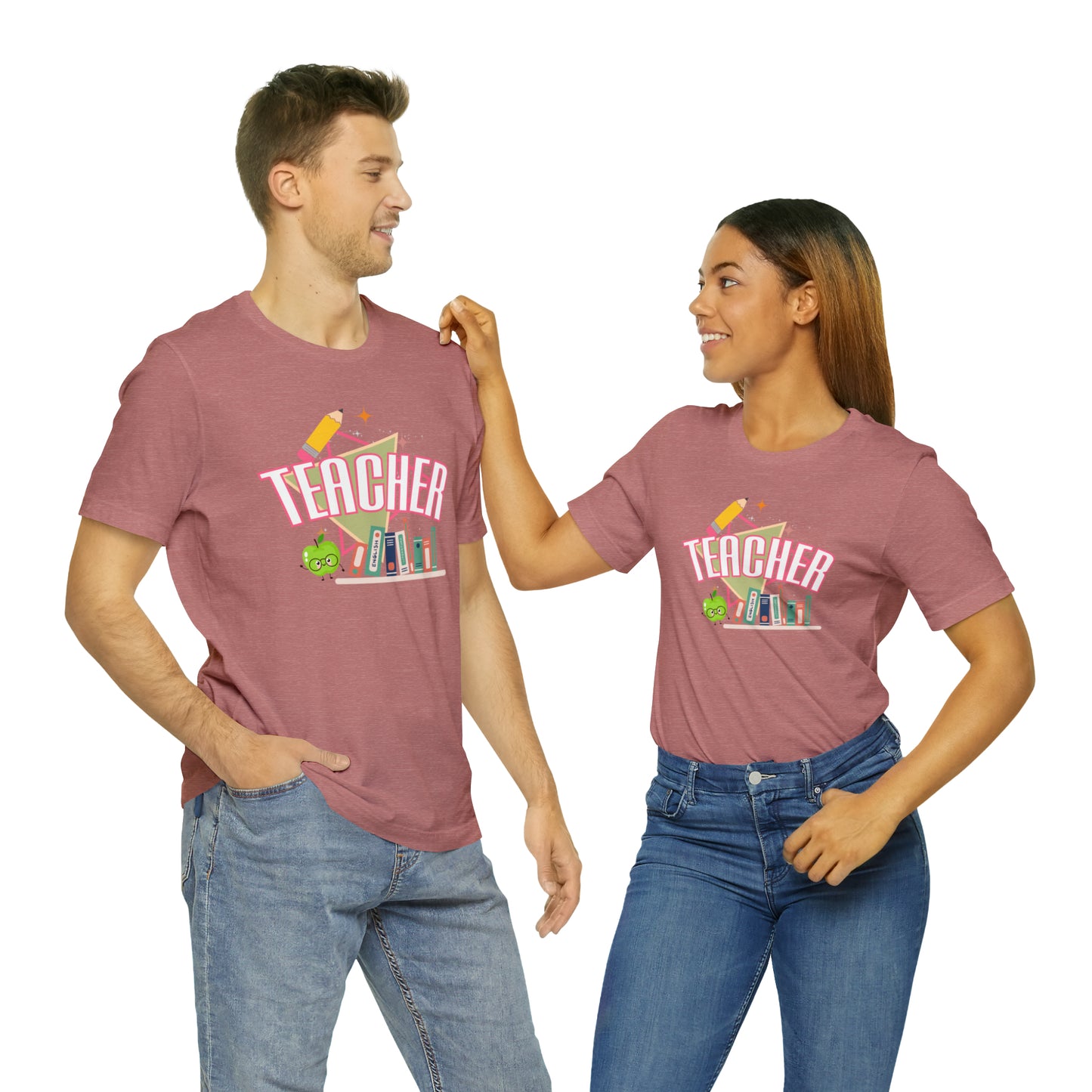 Pink Teacher Shirt, colorful teacher shirt, Teacher shirt, 90s shirt, 90s teacher shirt, colorful school shirt, T541