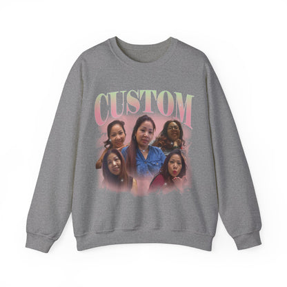 Custom Your Own Bootleg Tee, Retro Custom Bootleg Rap Tee, Custom Photo Sweatshirt, Insert Your Design Vintage Graphic 90s Sweatshirt, S1383