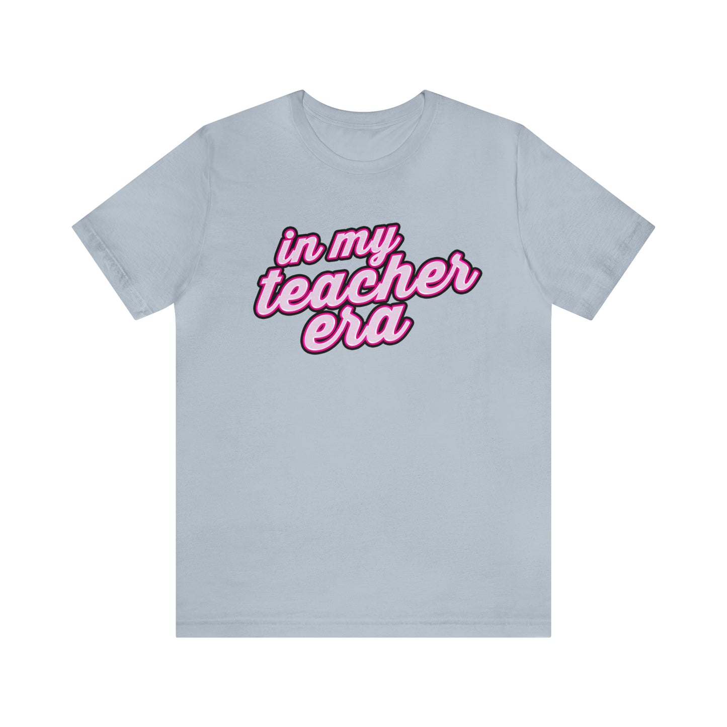 In My Teacher Era Shirt, 3D Teacher Pink Shirt, Teacher Shirts Trendy, Teacher Appreciation Checkered Teacher Tee, Gifts for Teachers, T781