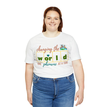 Kindergarten Teacher Shirt, Dyslexia Teacher Shirt, Teach Kids to Read Shirt, Changing The World One Phoneme At A Time Shirt, T240