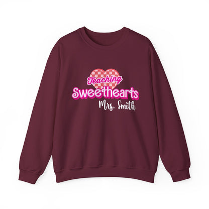 Personalized Teaching Sweethearts Valentines Day Sweatshirt, Teacher Valentine's Day Sweatshirts Teachers, Gift Sweater Hearts Day, SW1274