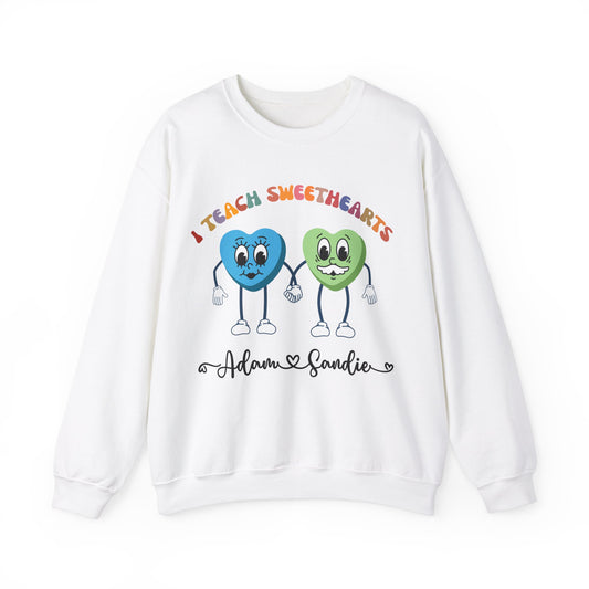 Personalized I Teach Sweethearts Valentines Day Sweatshirt Custom Teacher Valentine's Day Sweatshirt for Teacher, Gift for Hearts Day, S1275