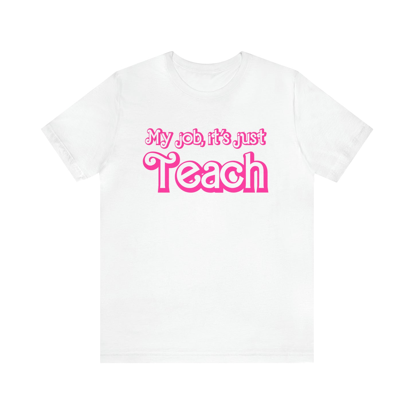 My Job is Just Teach Shirt, Pink Teacher Shirt, Trendy Teacher Shirt, Retro Back to school, Checkered Teacher Tee, Gifts For Teacher, T735