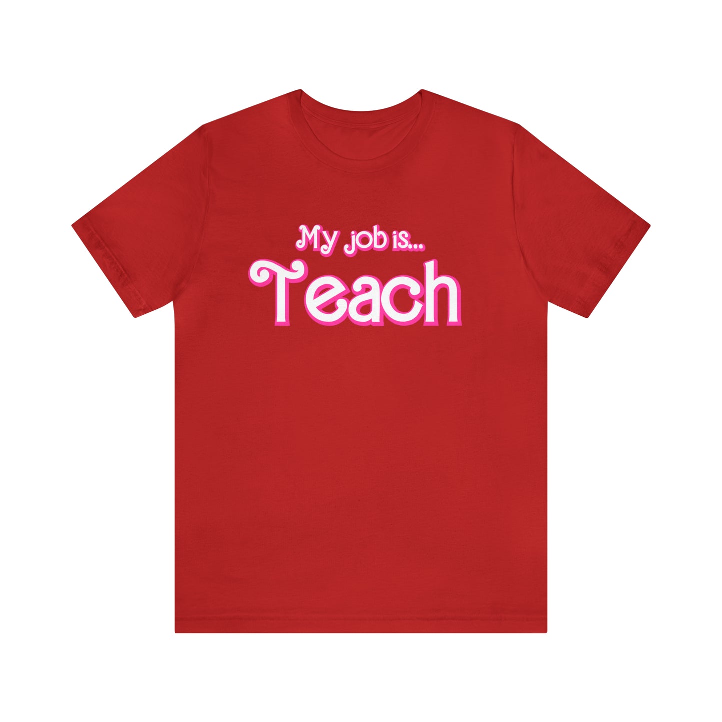 My Job is Teach Shirt, Pink Teacher Shirts, Trendy Teacher T Shirt, Retro Back to school, Teacher Appreciation, Checkered Teacher Tee, T734