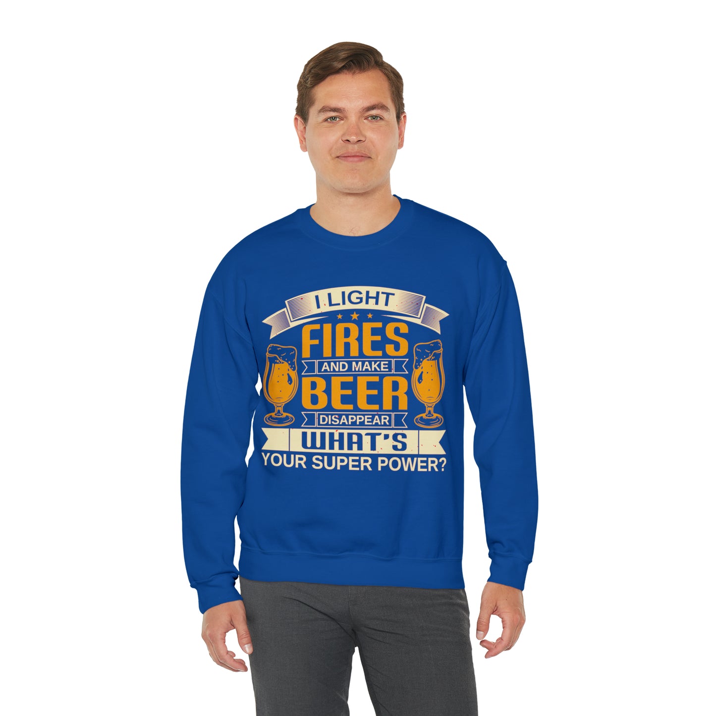 I light Fires And Make Beer Sweatshirt for Men, Electrician Sweatshirt for Fathers Day, Funny Shirt for Electrician Gift for Husband, S866