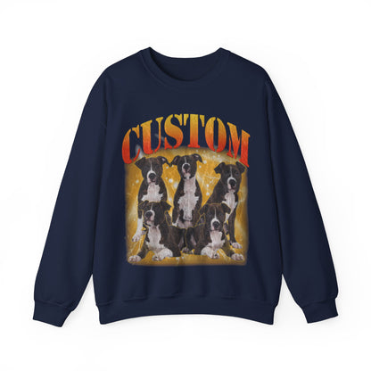 Retro Custom Your Own Bootleg Tee, Custom Cat Bootleg Tee, Custom Dog Bootleg Tee Custom dog portrait, Vintage Graphic 90s Sweatshirt, S1390