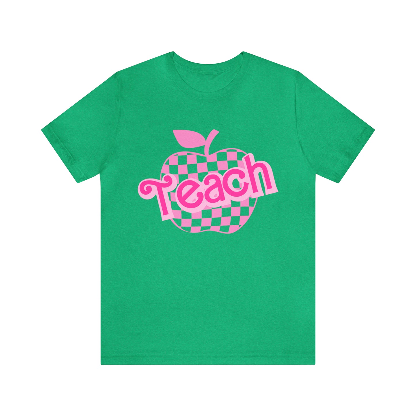 Pink Checkered Teacher Shirts, Trendy Teacher T Shirt, Retro Back to school, Teacher Appreciation, Apple Checkered Teacher Tee, T737