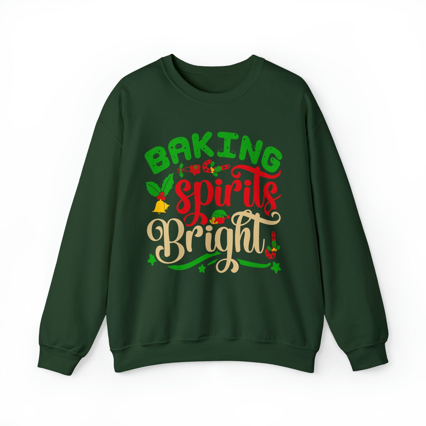 Baking Spirits Bright Sweatshirt, Christmas Cookie Sweatshirt, Funny Baker Sweatshirt, Gift For Cookie Lover, Cute Christmas Cookie, SW934