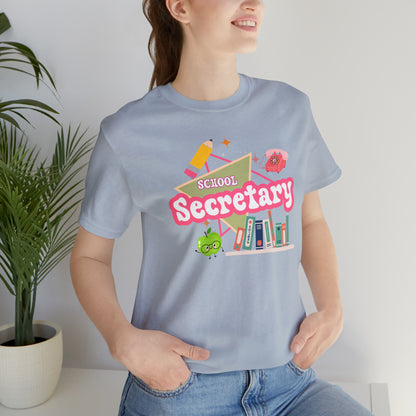 School Secretary shirt, 90s shirt, 90s teacher shirt, colorful school secretary shirt, colorful school shirt, T543